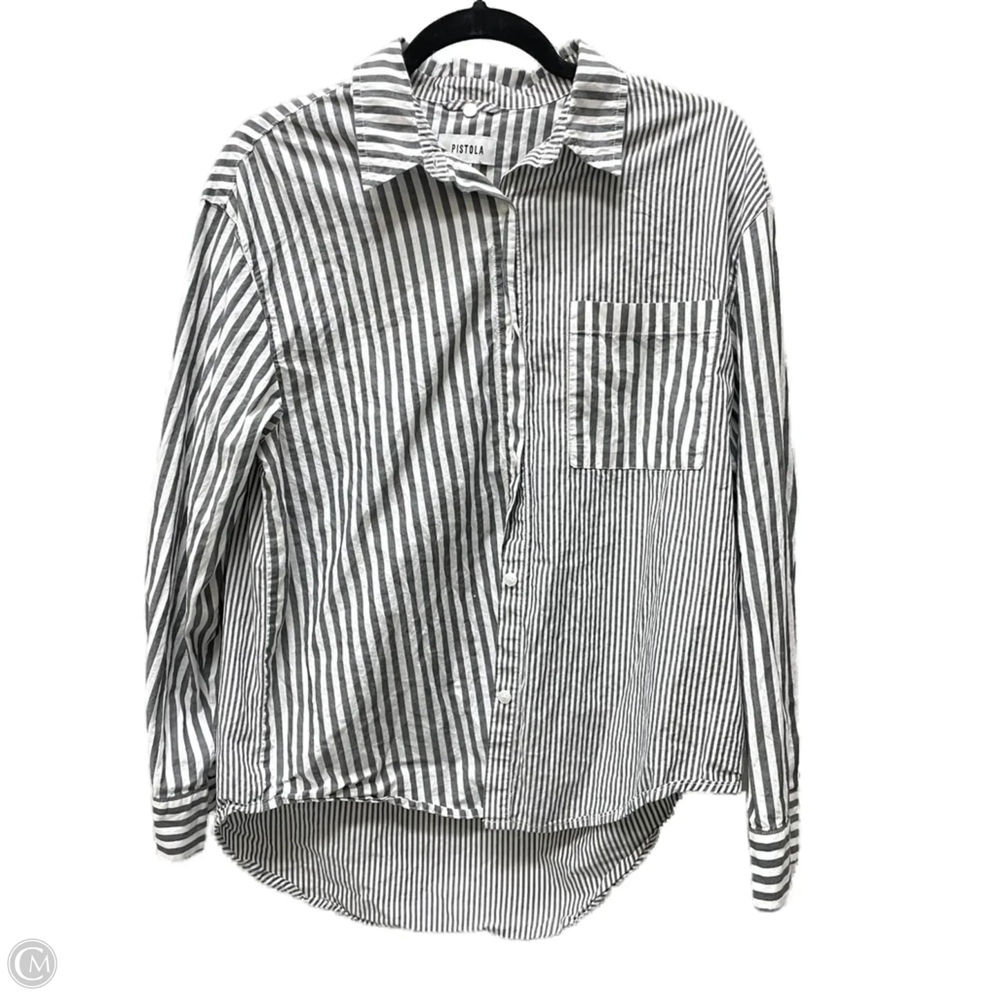 Top Long Sleeve By Pistola In Striped Pattern, Size: S