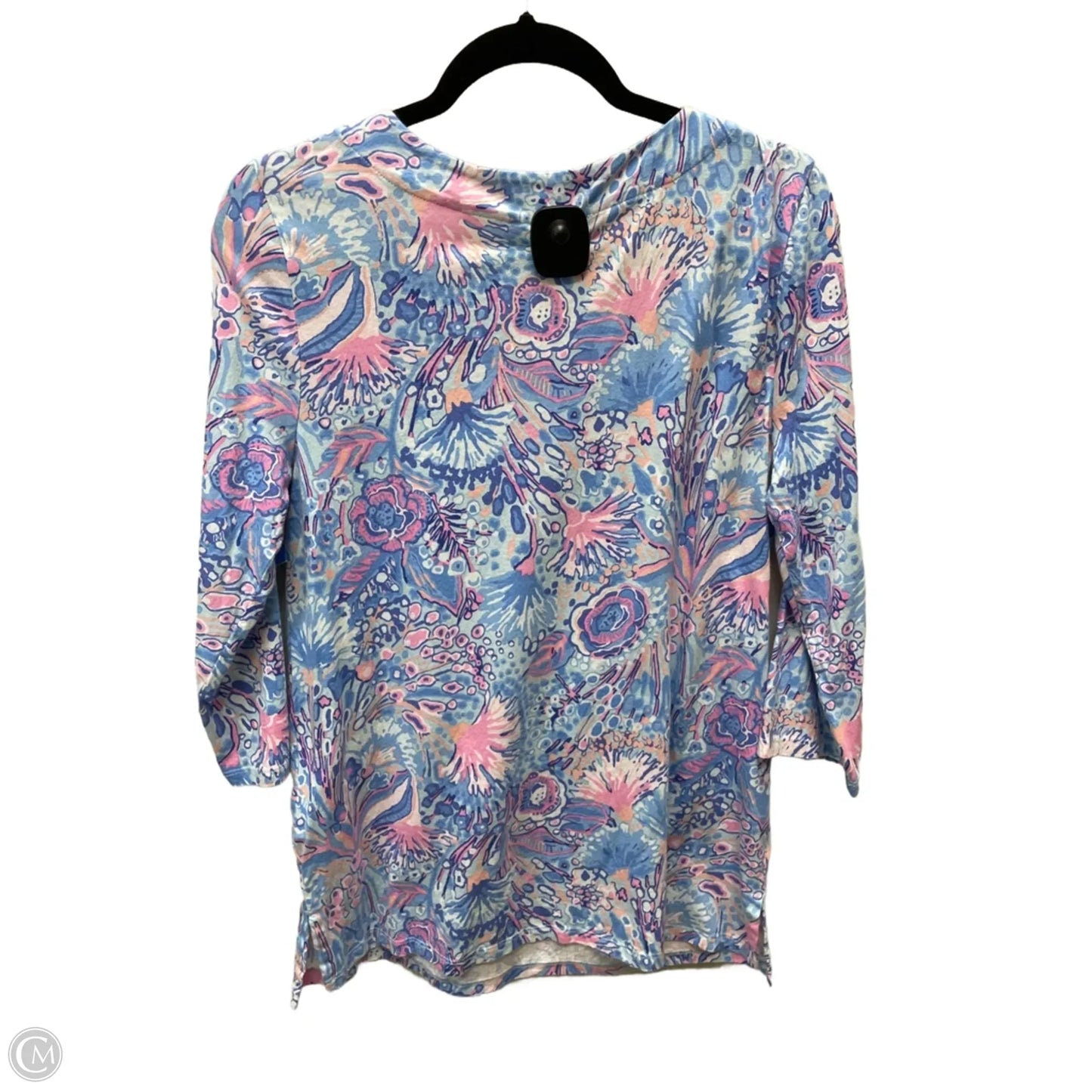 Top 3/4 Sleeve By Talbots In Blue & Pink, Size: M