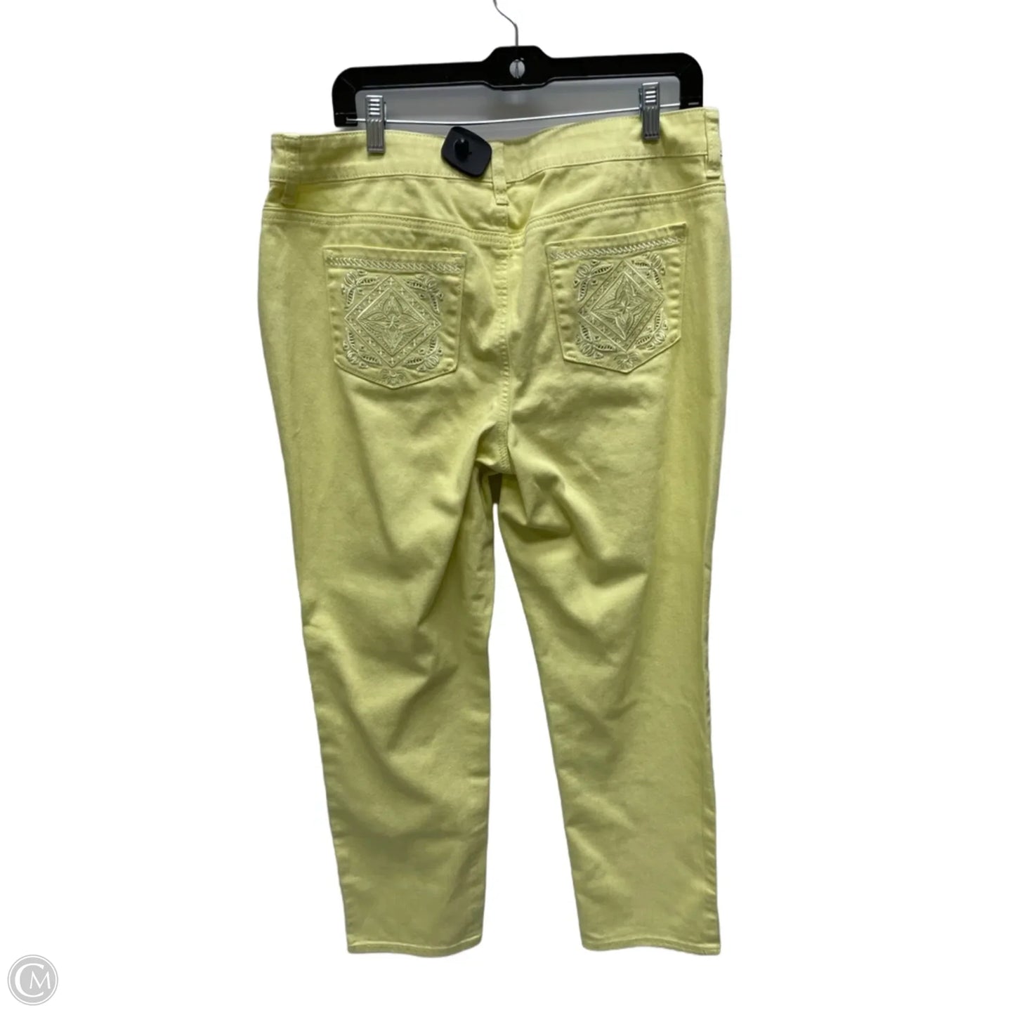 Jeans Straight By Chicos In Yellow, Size: 8