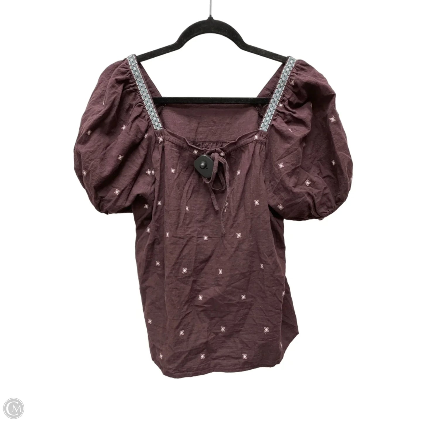 Top Short Sleeve By Madewell In Blue & Purple, Size: M