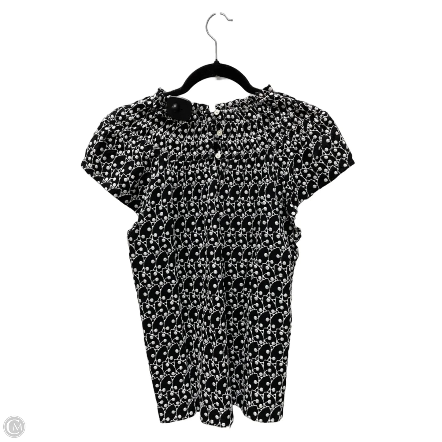Top Short Sleeve By Loft In Black & White, Size: S