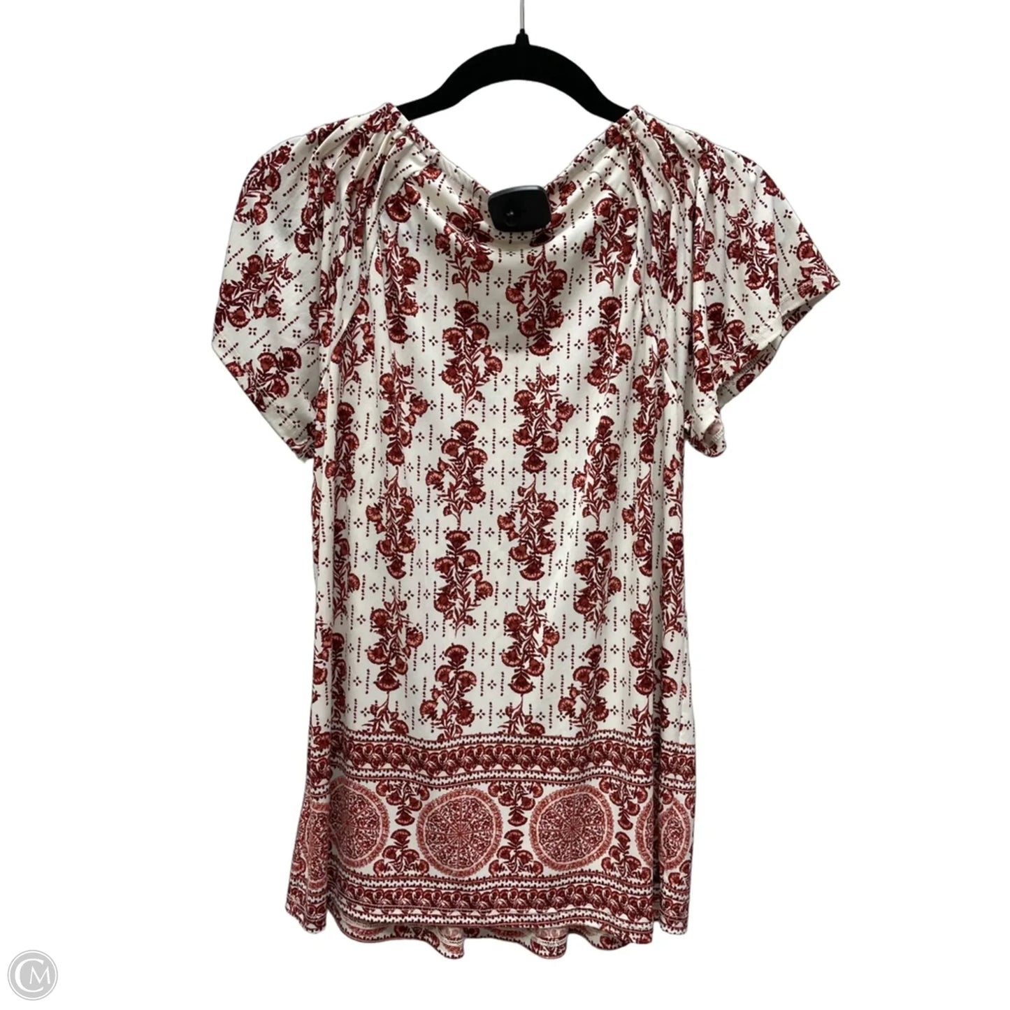 Top Short Sleeve By Style And Company In Brown & Cream, Size: M