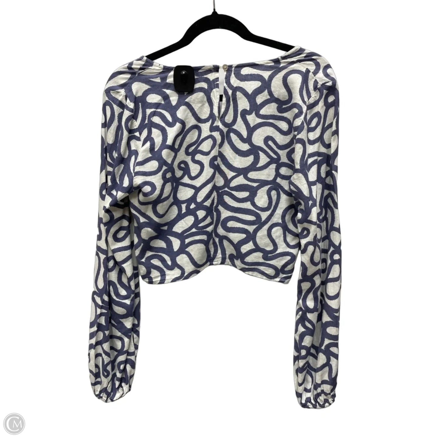 Top Long Sleeve By Clothes Mentor In Blue & White, Size: S