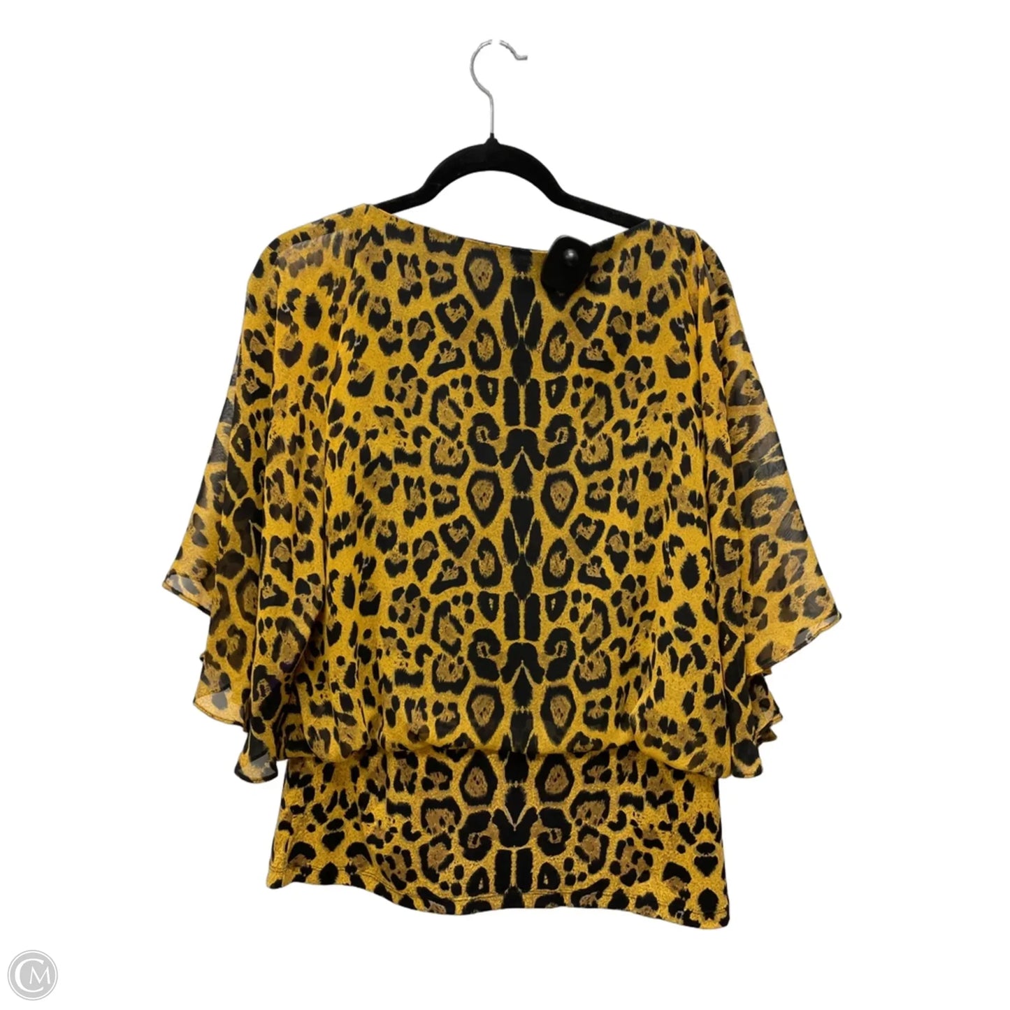 Top Short Sleeve By Coco Bianco In Animal Print, Size: M