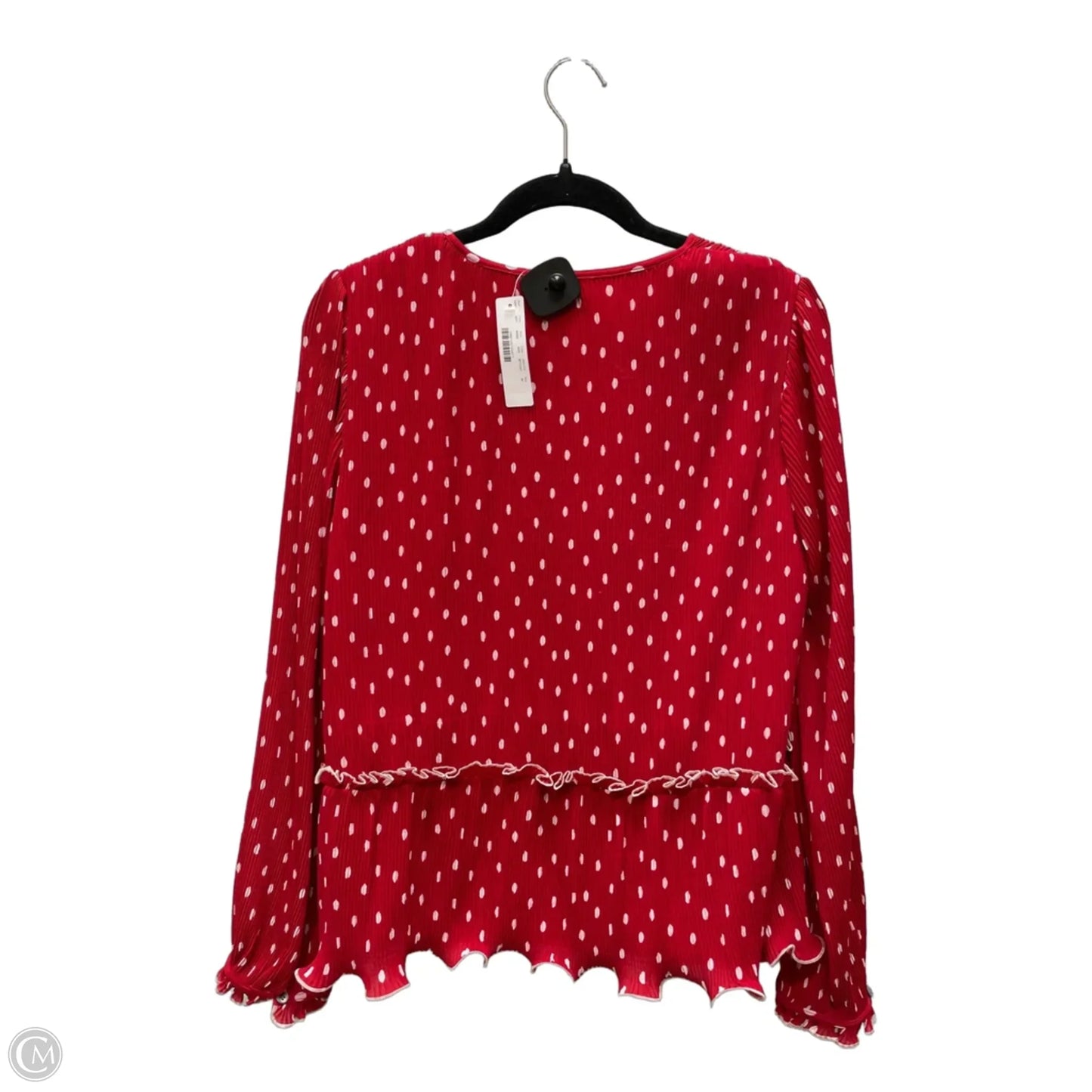 Blouse Long Sleeve By J. Crew In Red & White, Size: M