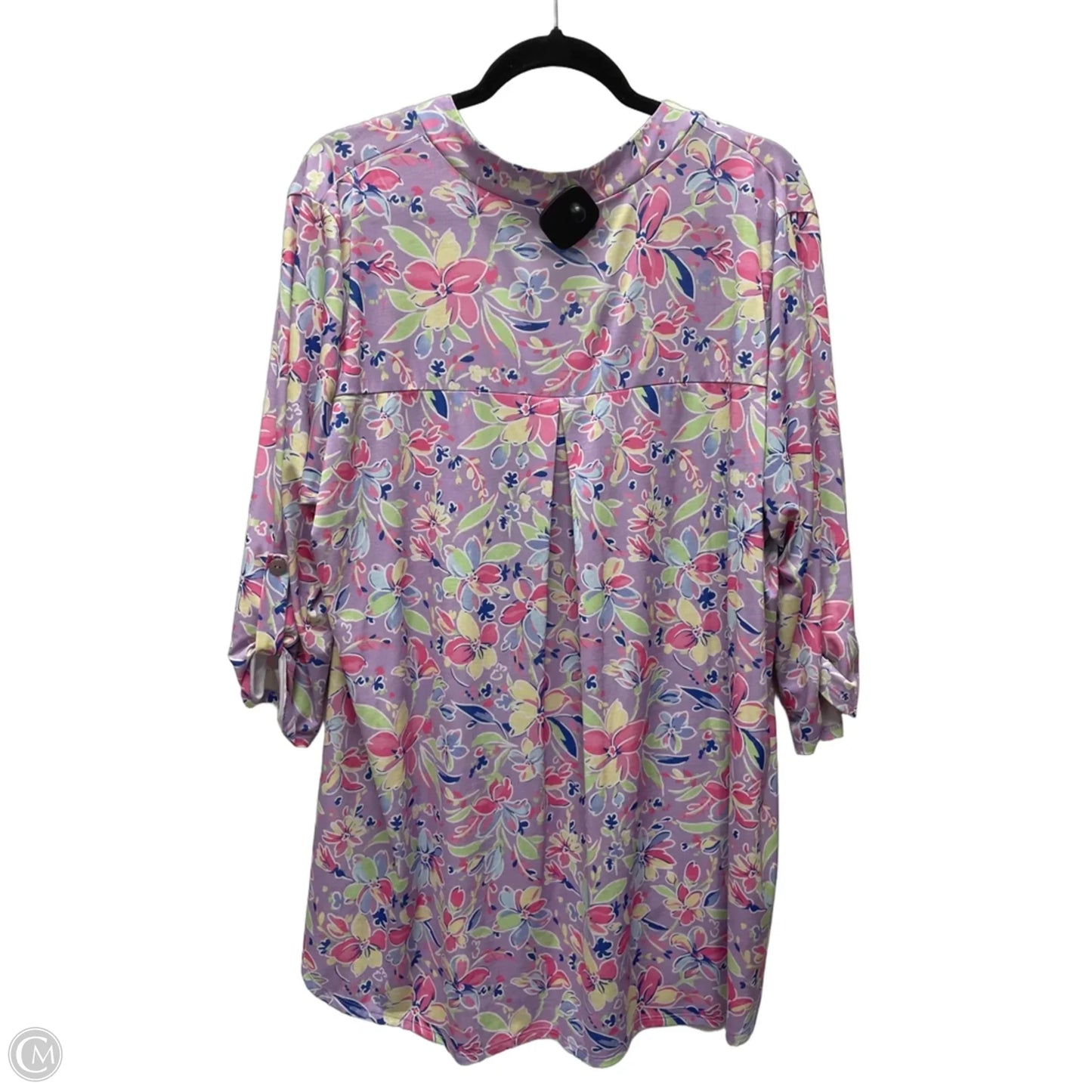 Top Long Sleeve By Honeyme In Floral Print, Size: 3x