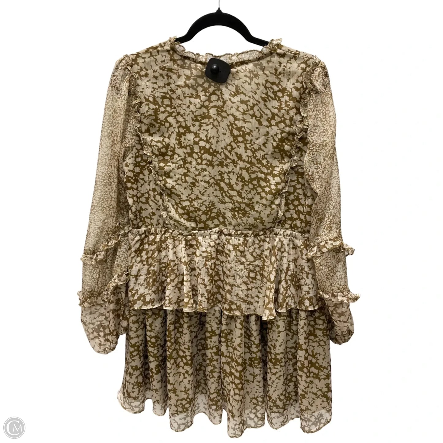 Dress Casual Short By Cmb In Cream & Green, Size: M