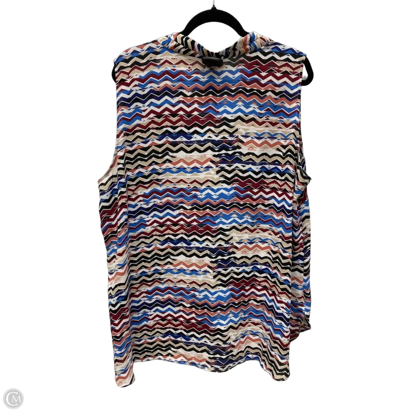 Blouse Sleeveless By Vince Camuto In Geometric Pattern, Size: 3x