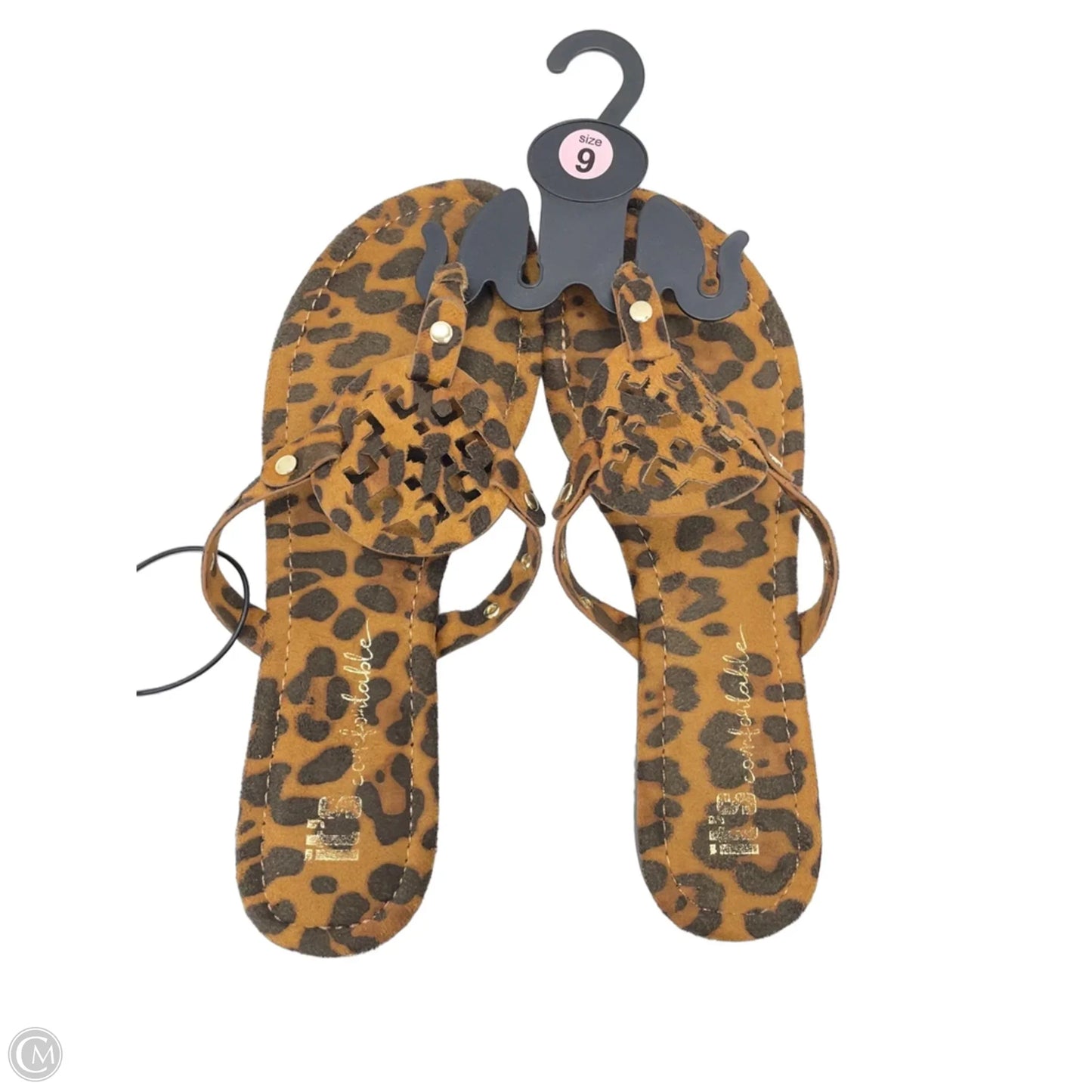 Sandals Flats By Clothes Mentor In Animal Print, Size: 9