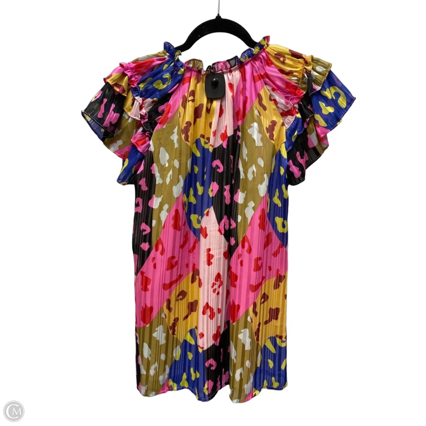 Blouse Short Sleeve By Clothes Mentor In Animal Print, Size: M