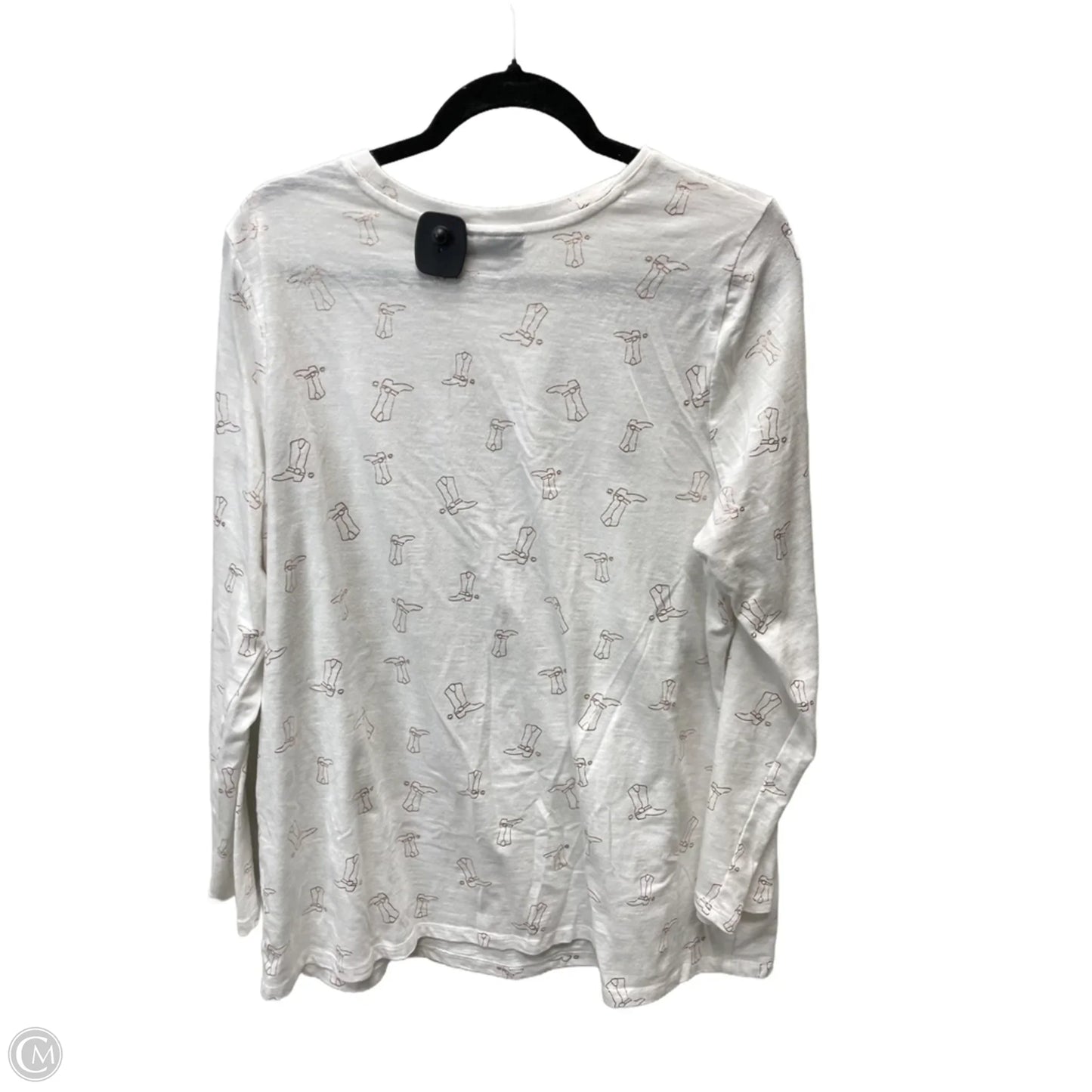 Top Long Sleeve By Lane Bryant In Gold & White, Size: L