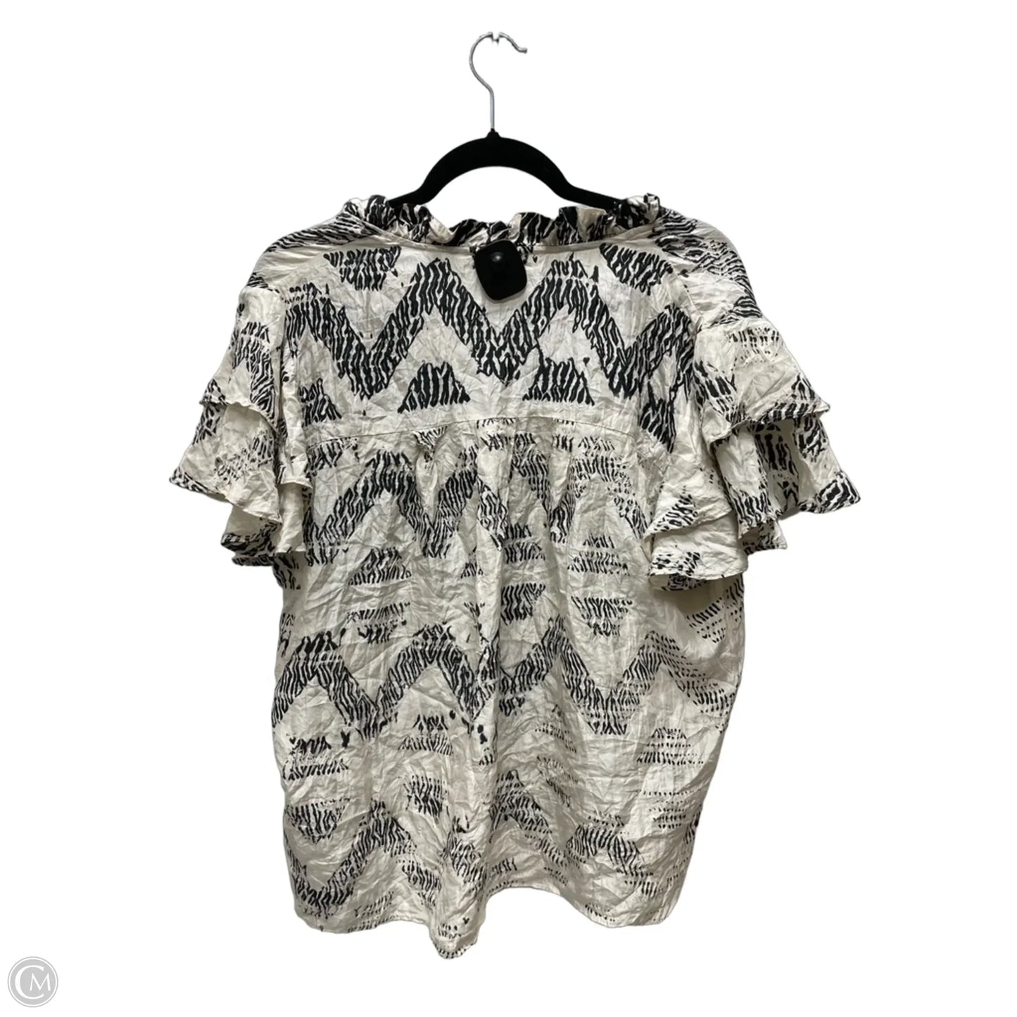 Top Short Sleeve By Joie In Black & Cream, Size: M