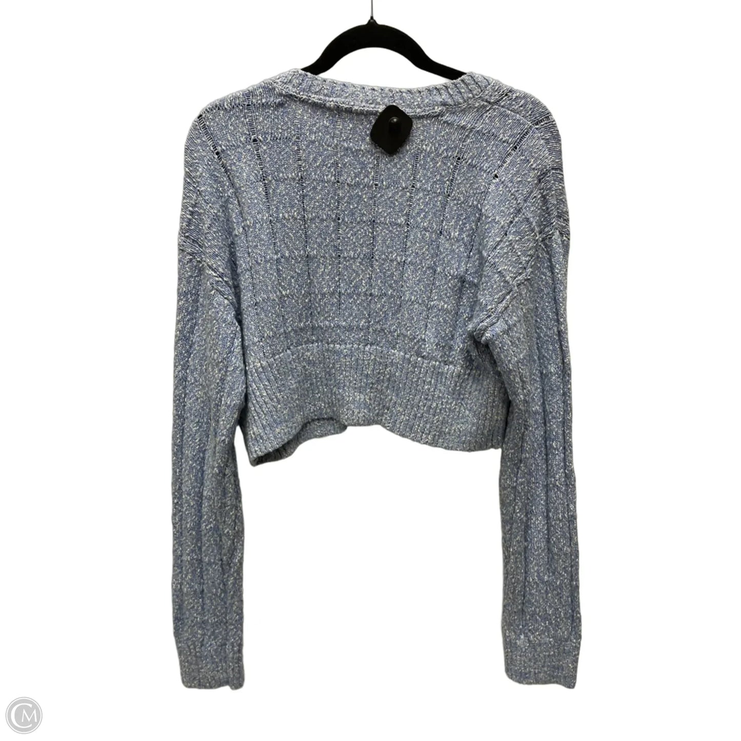 Sweater Cardigan By Free People In Blue & White, Size: M
