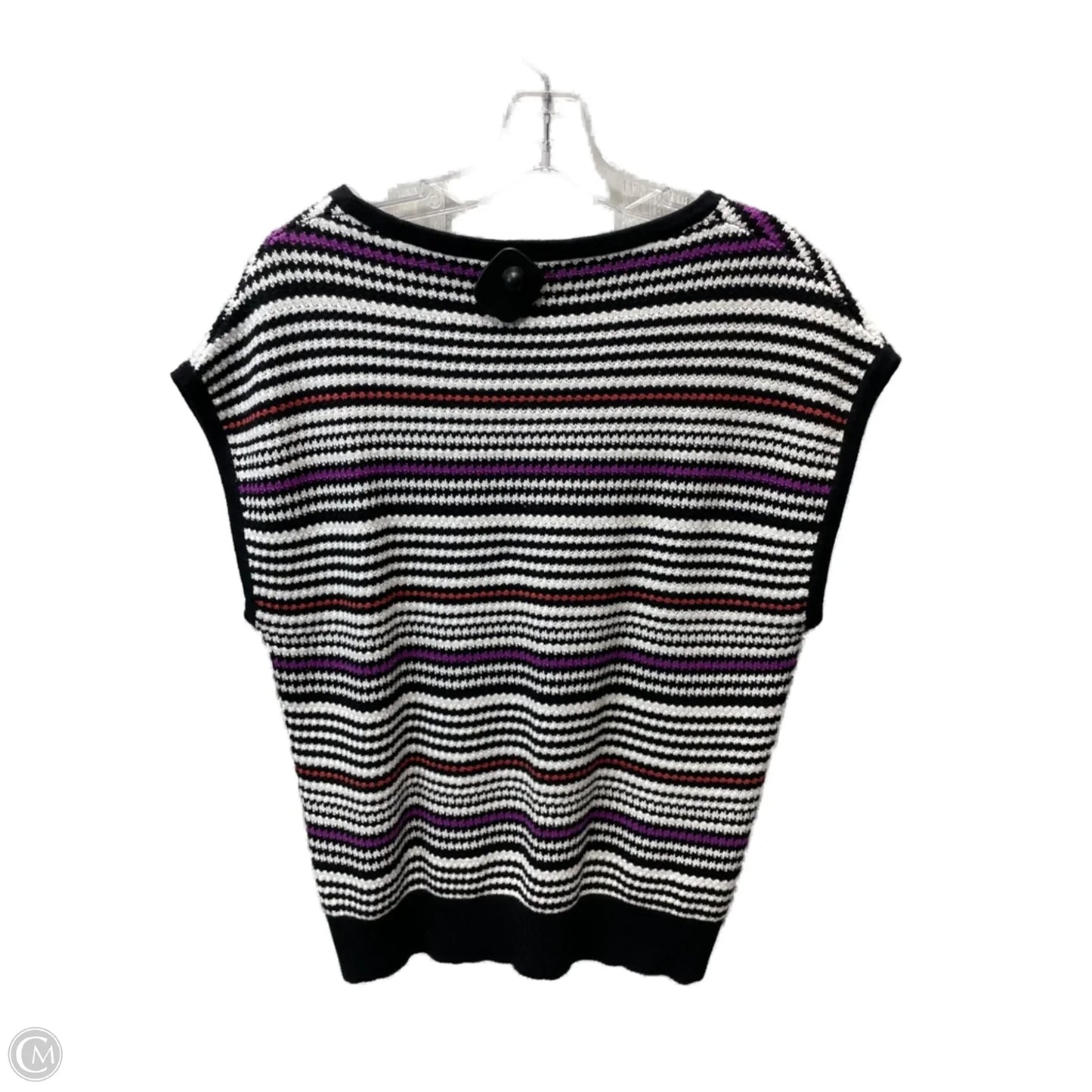 Sweater Short Sleeve By Ann Taylor In Striped Pattern, Size: L