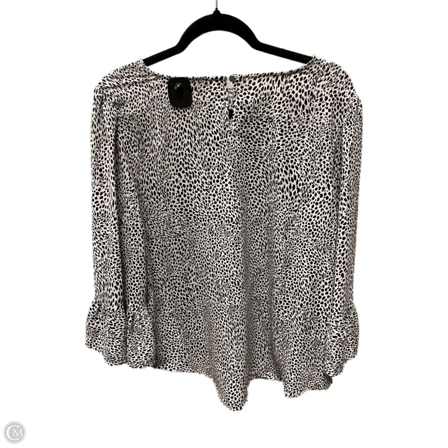 Blouse 3/4 Sleeve By Apt 9 In Black & White, Size: L
