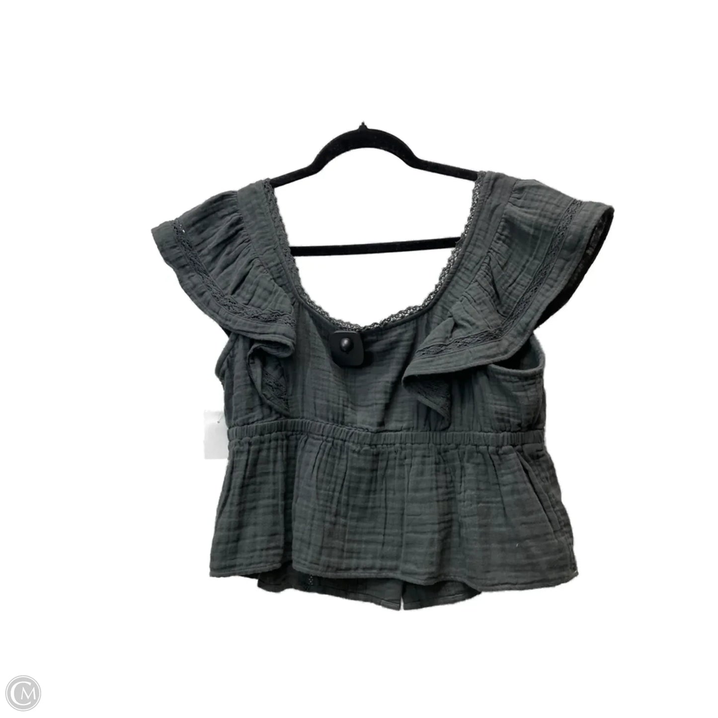Top Short Sleeve By Aerie In Grey, Size: L