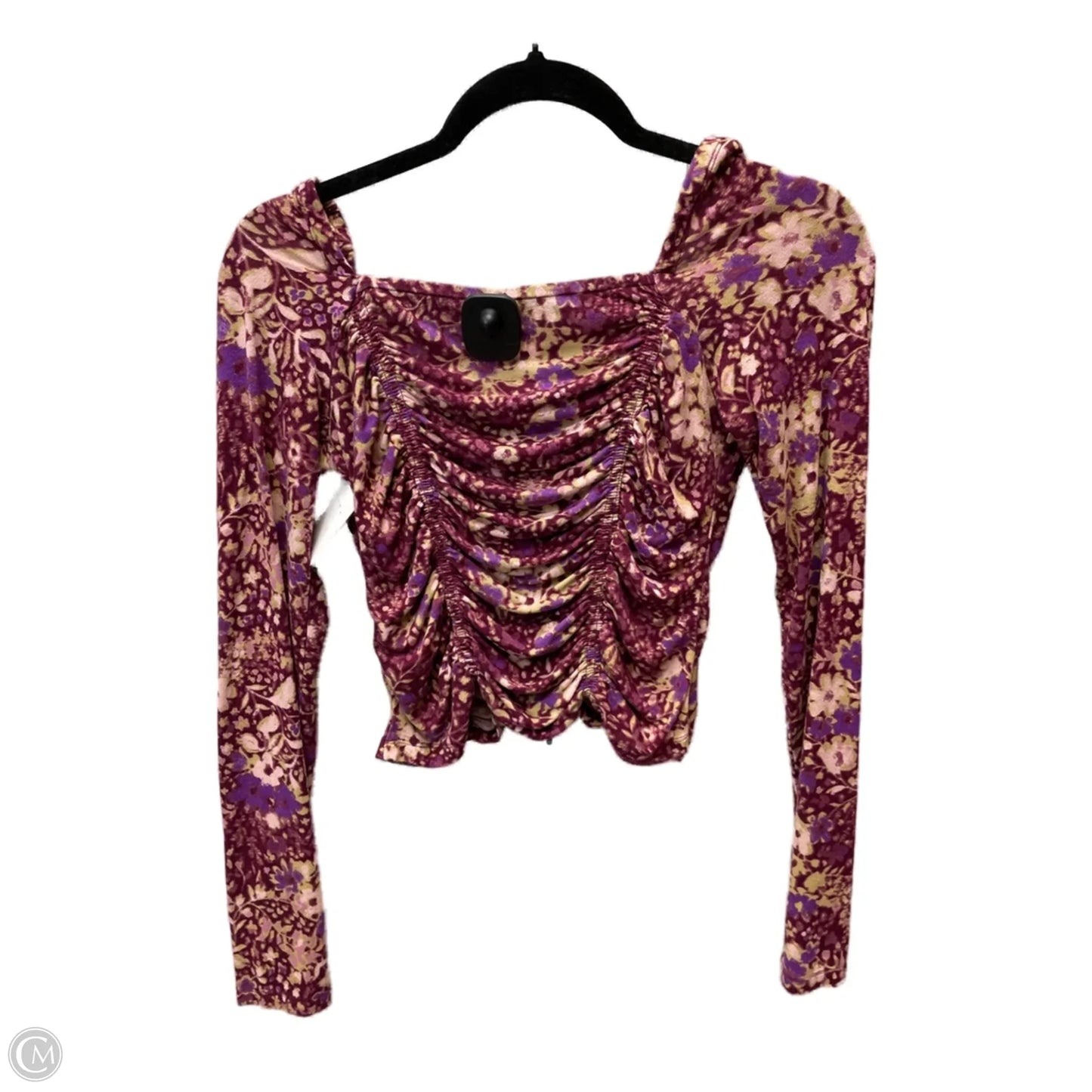 Top Long Sleeve By Free People In Purple & Tan, Size: M