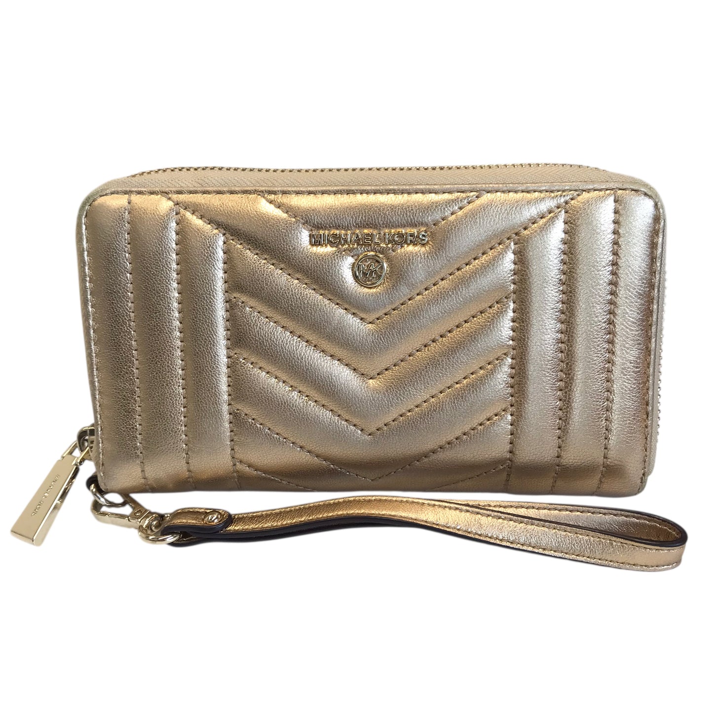 Wristlet Designer By Michael Kors In Gold, Size:Medium