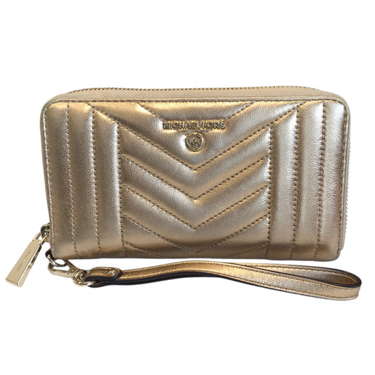 Wristlet Designer By Michael Kors In Gold, Size:Medium