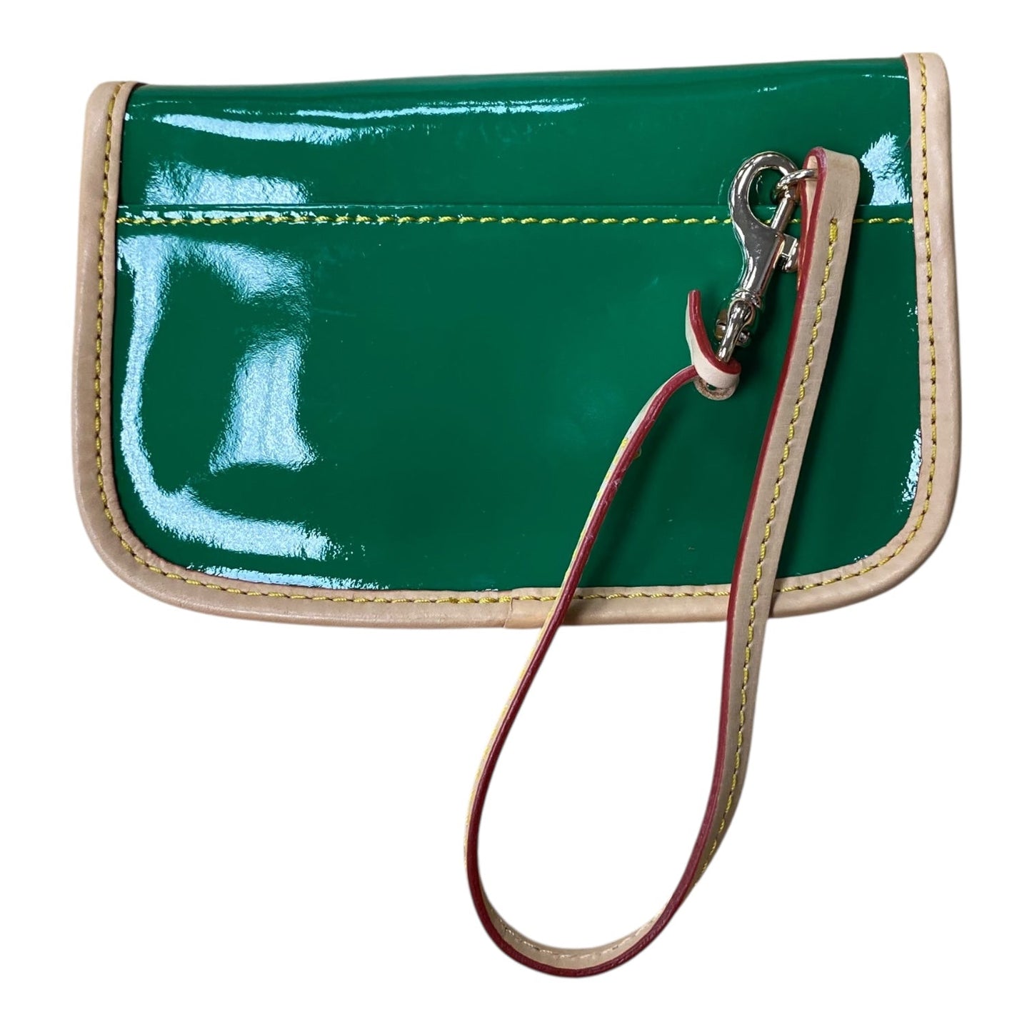 Wristlet Designer By Dooney And Bourke In Green & Tan, Size:Small