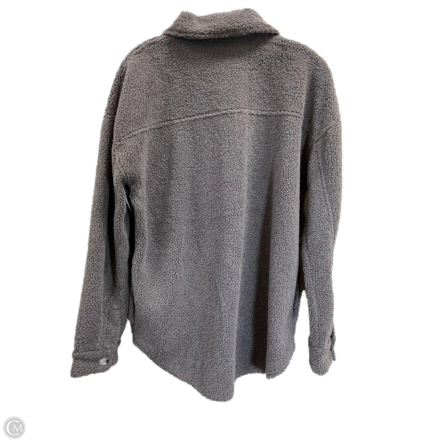 Jacket Shirt By Hem & Thread In Grey, Size: M