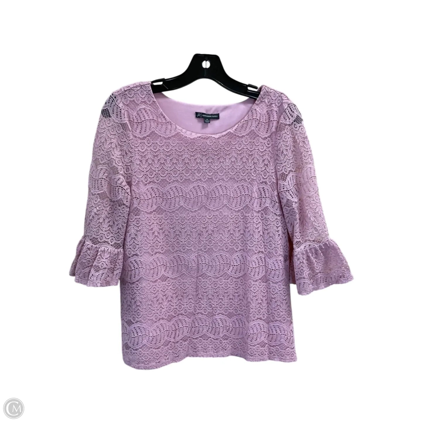 Top 3/4 Sleeve By Adrianna Papell In Pink, Size: M