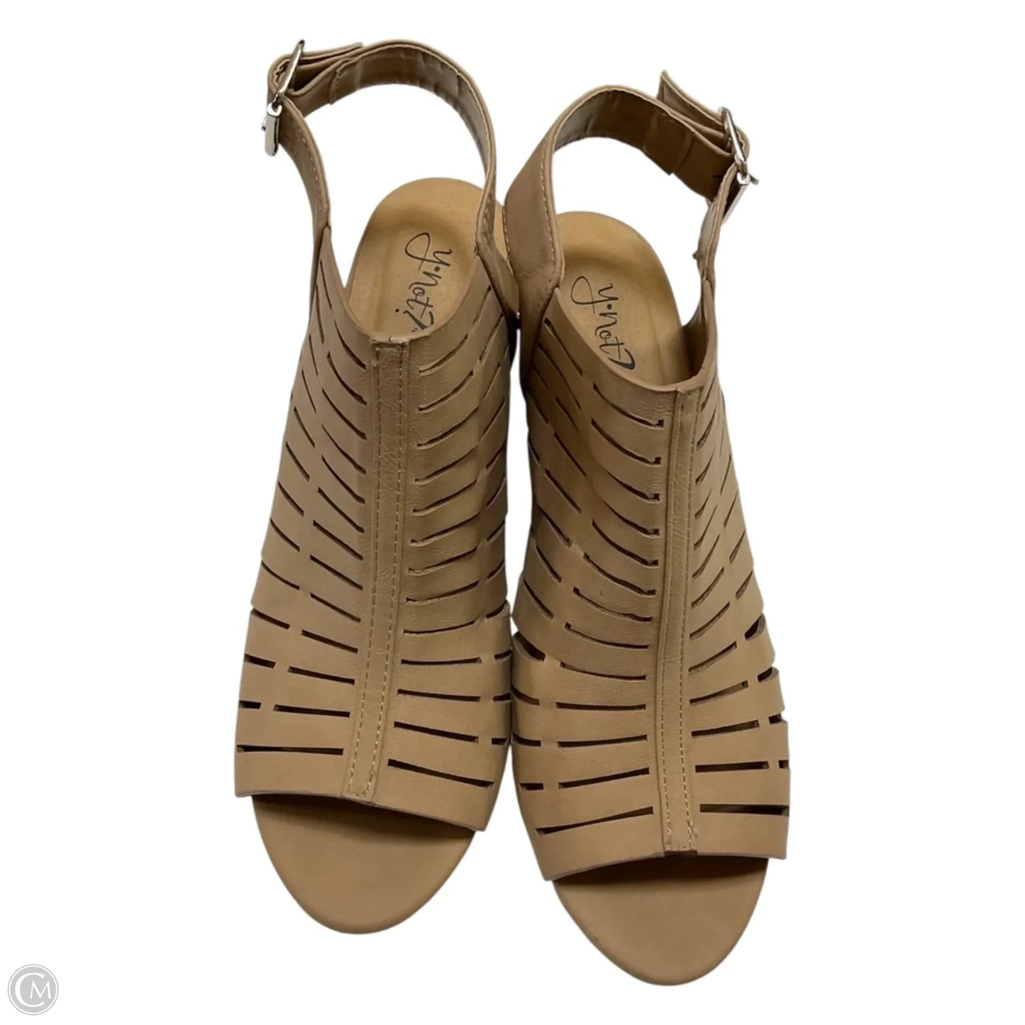 Sandals Heels Block By Clothes Mentor In Tan, Size: 11