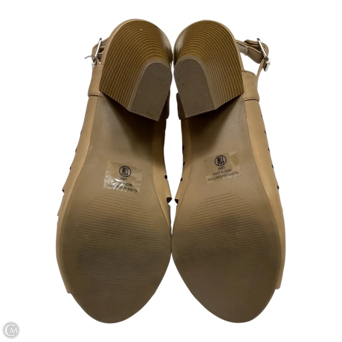 Sandals Heels Block By Clothes Mentor In Tan, Size: 11