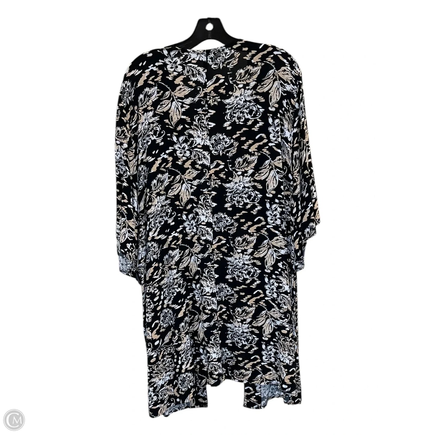 Cardigan By Nautica In Black & Tan, Size: 1x