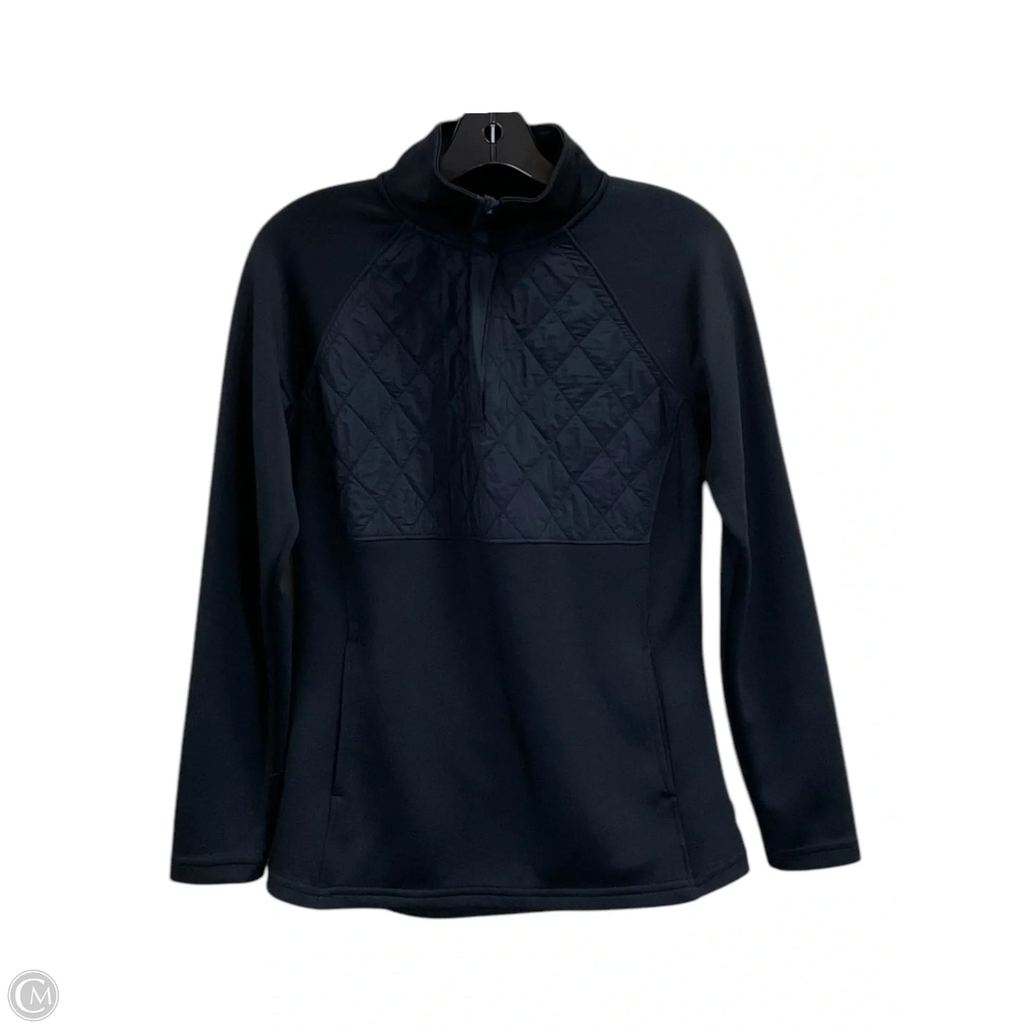 Athletic Top Long Sleeve Collar By Avia In Black, Size: S