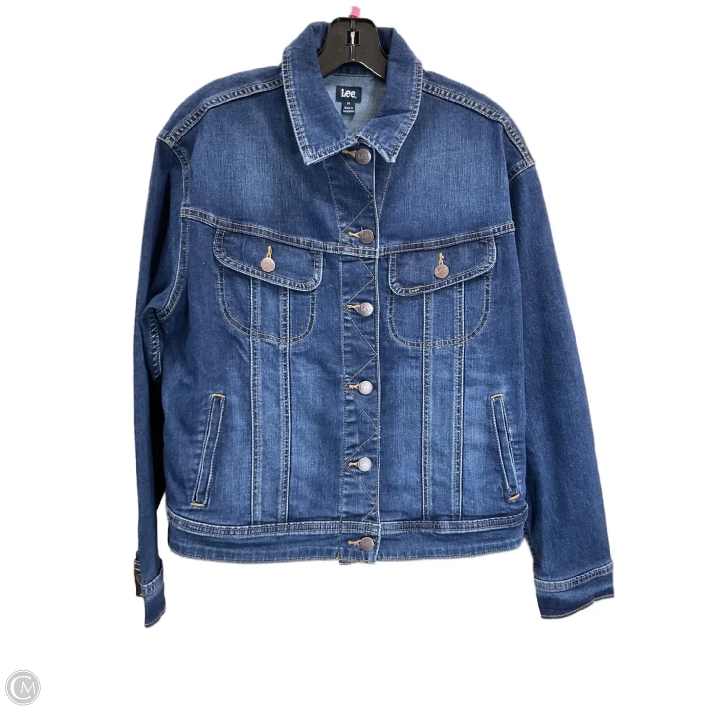 Jacket Denim By Lee In Blue Denim, Size: M