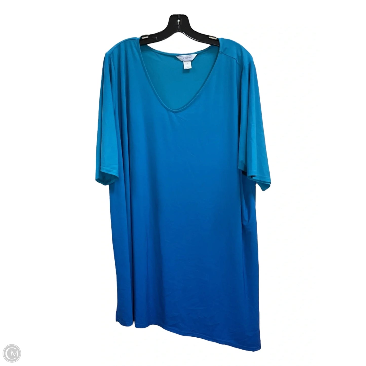 Tunic Short Sleeve By Cj Banks In Blue, Size: 3x