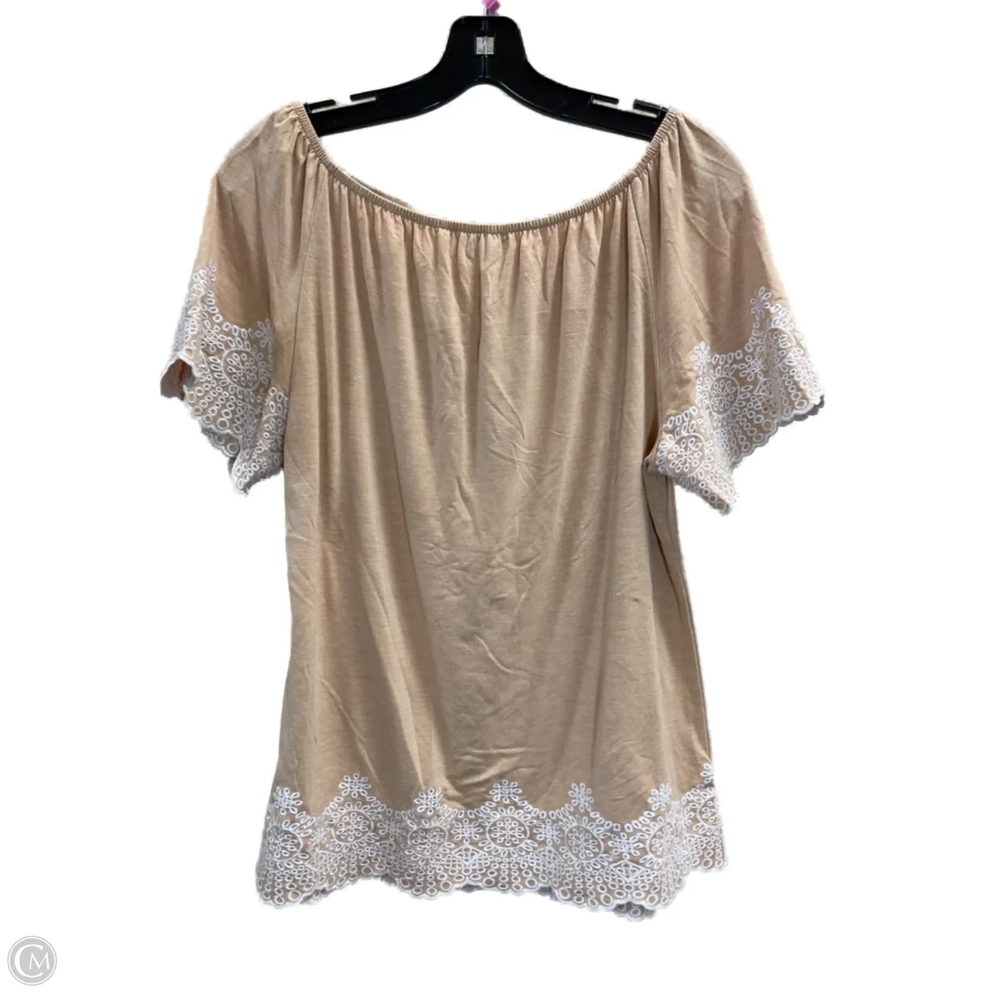 Top Short Sleeve By Adrianna Papell In Yellow, Size: M