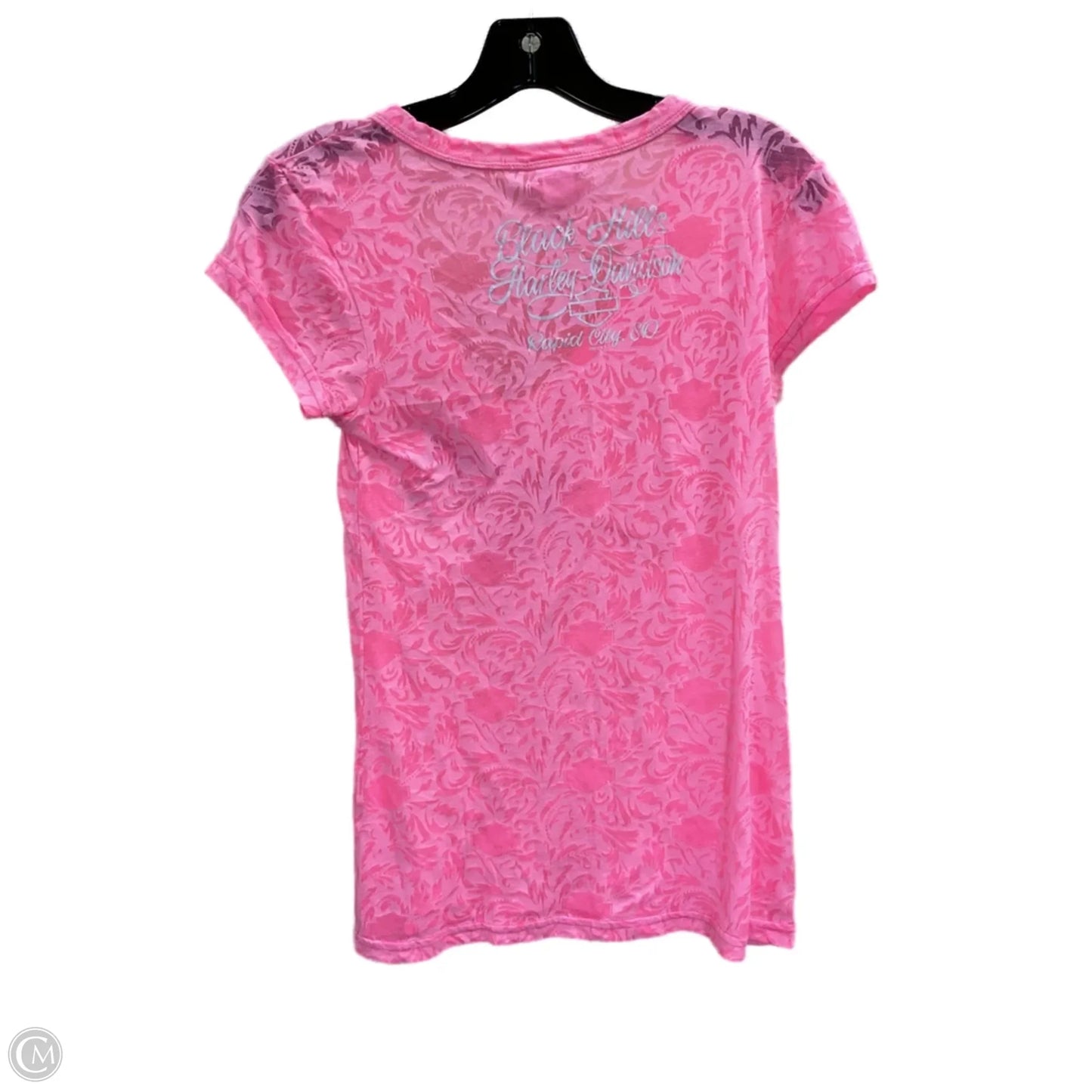 Top Short Sleeve By Harley Davidson In Pink, Size: M