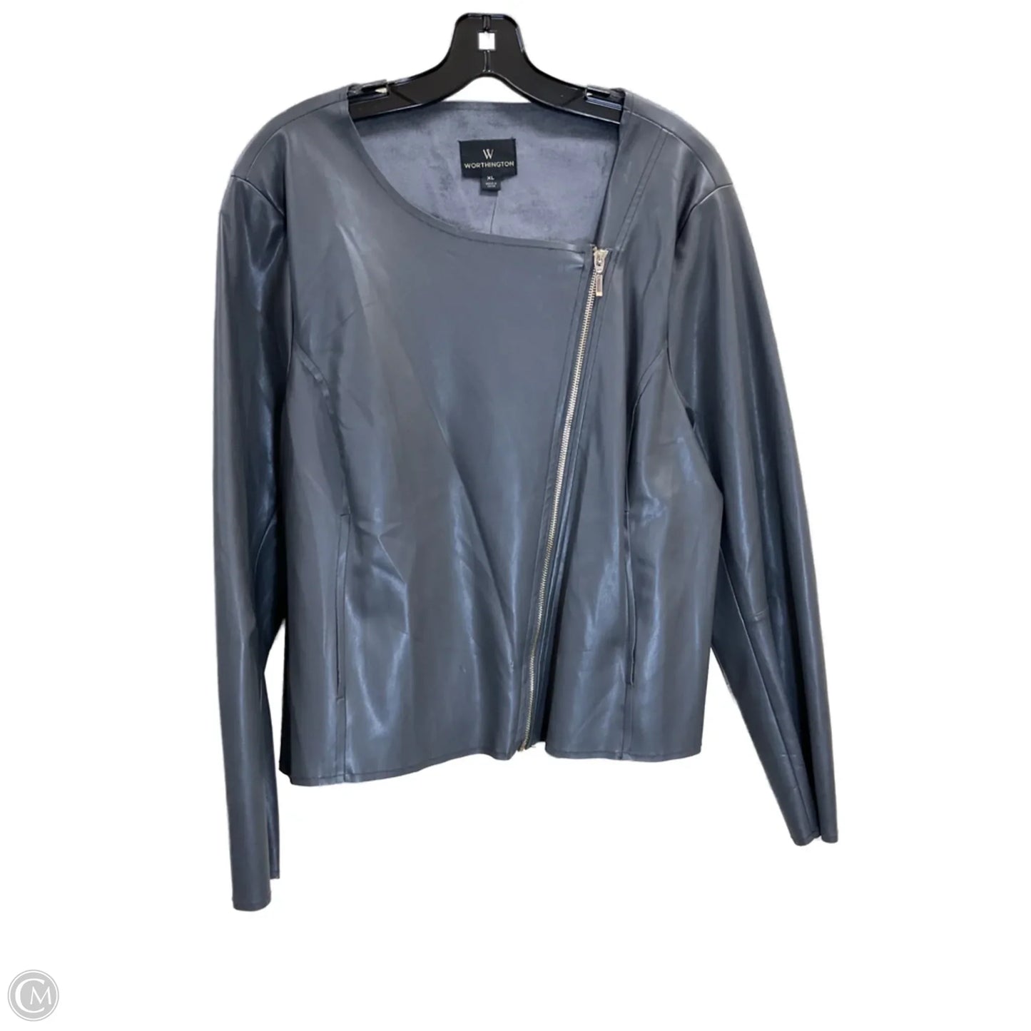 Jacket Moto By Worthington In Grey, Size: Xl