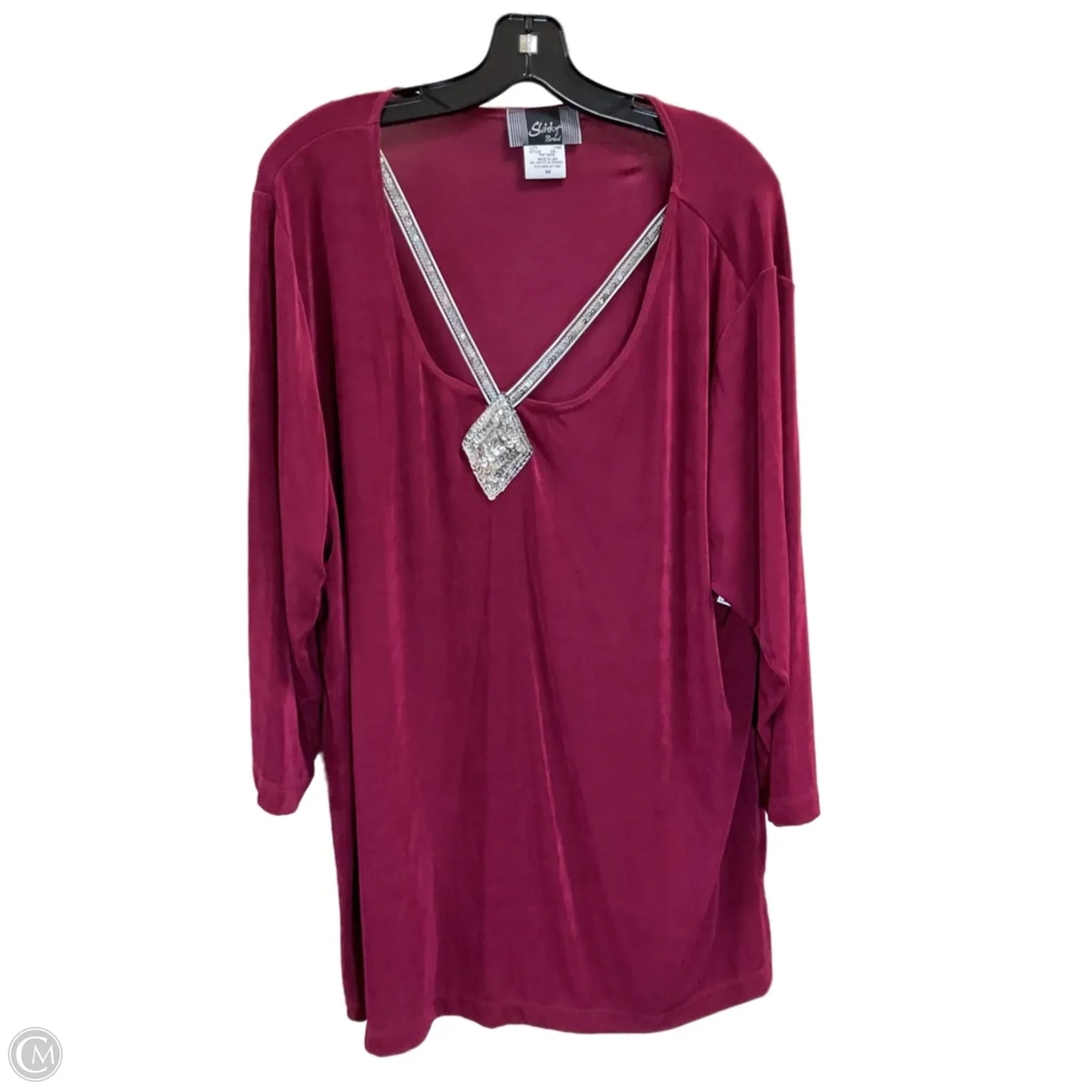 Top Long Sleeve By Slinky Brand In Red, Size: 2x