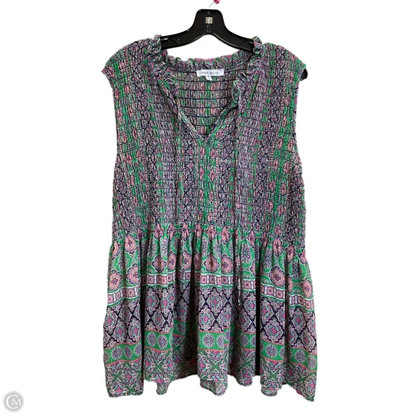 Tunic Sleeveless By Rose And Olive In Green, Size: 2x