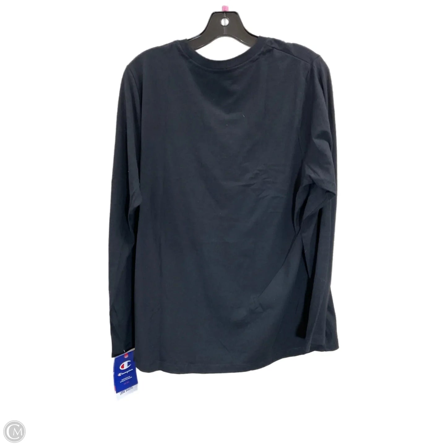 Athletic Top Long Sleeve Crewneck By Champion In Black, Size: 1x
