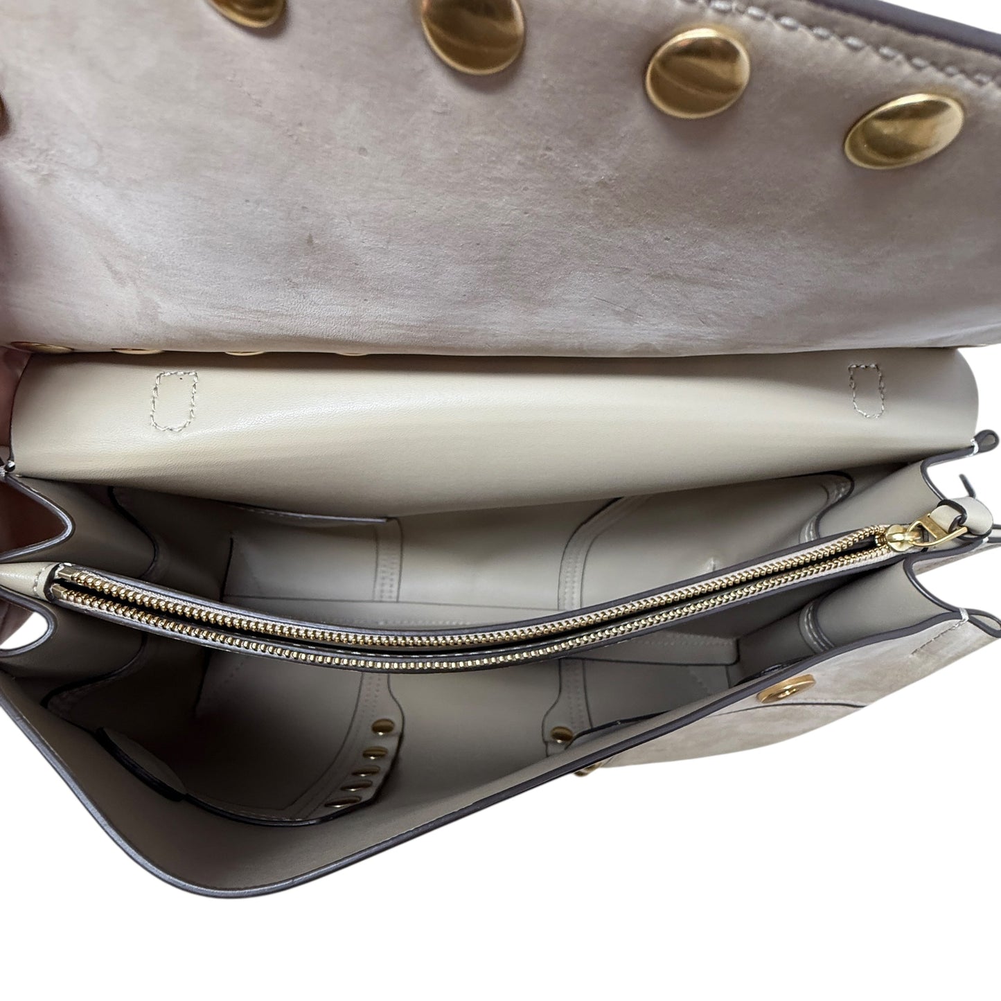 Block-T Studded Satchel
Designer By Tory Burch, Size: Medium