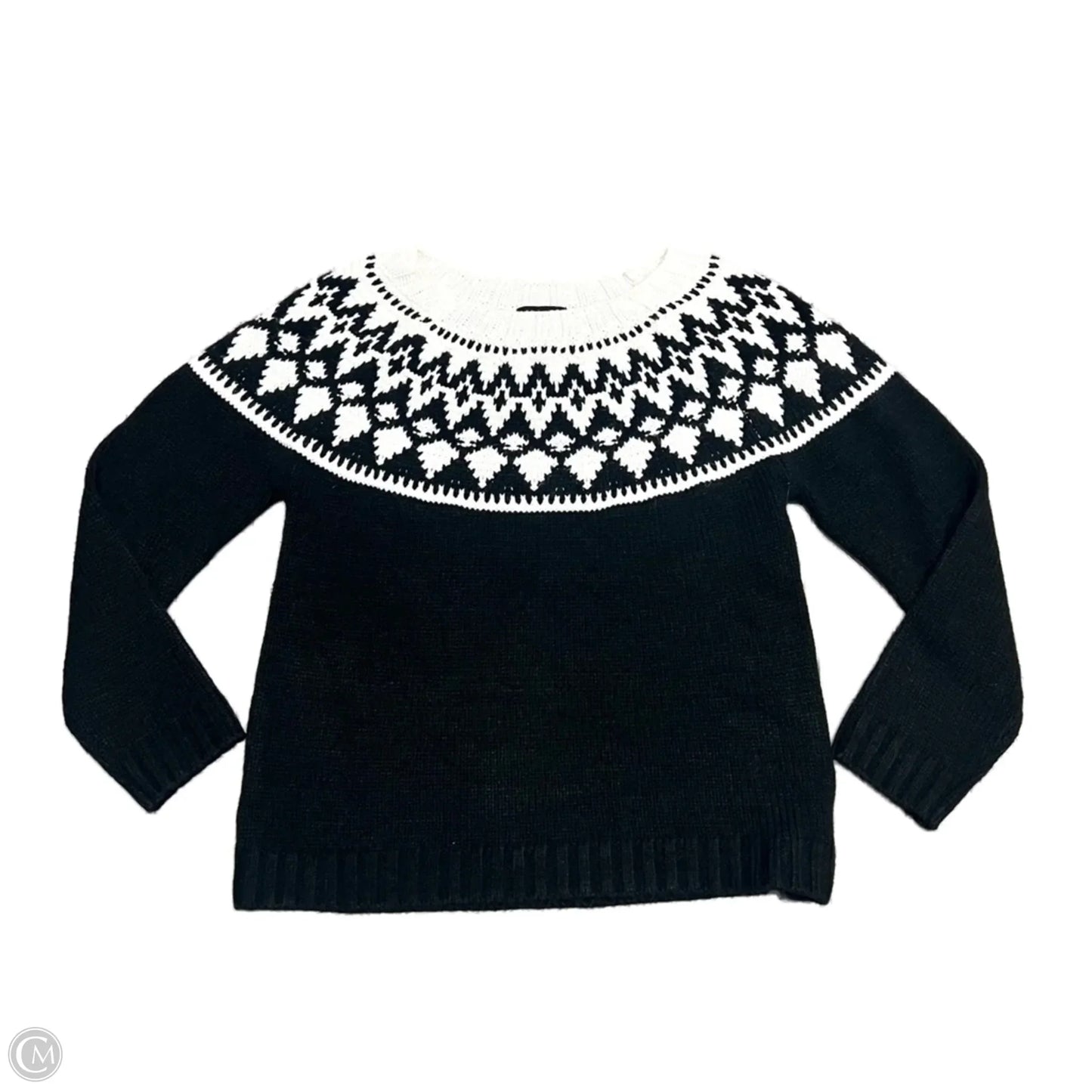 Sweater Designer By Karl Lagerfeld In Black & White, Size: L