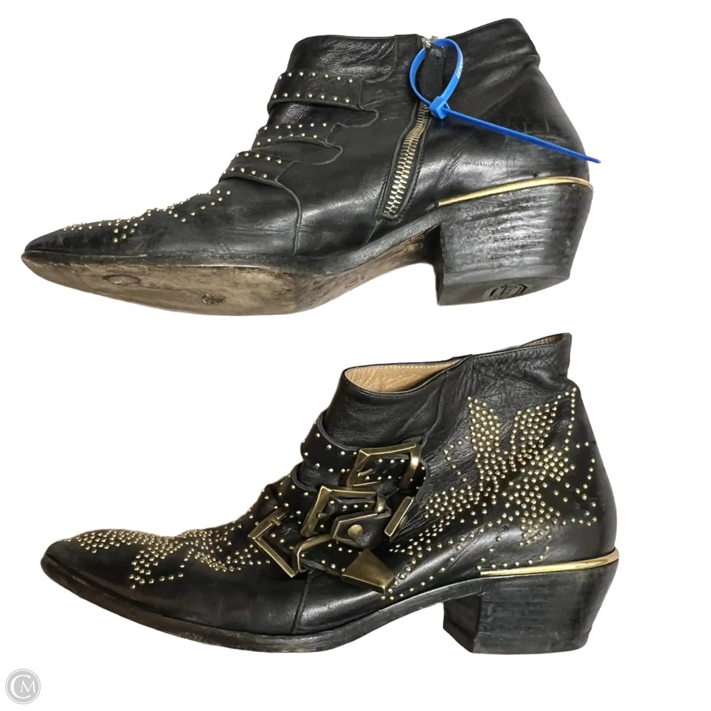 Boots Luxury Designer By Chloe In Black, Size: 8