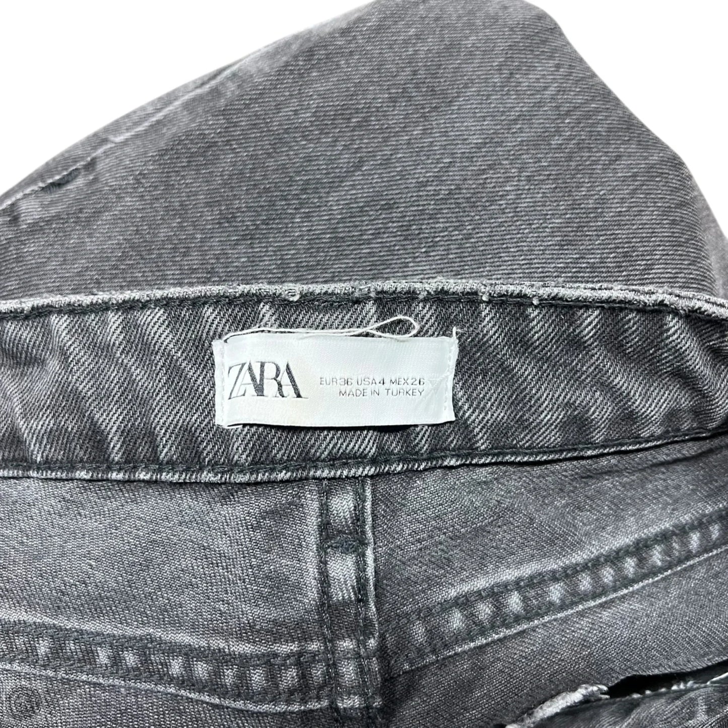Jeans Straight By Zara In Grey Denim, Size: 4