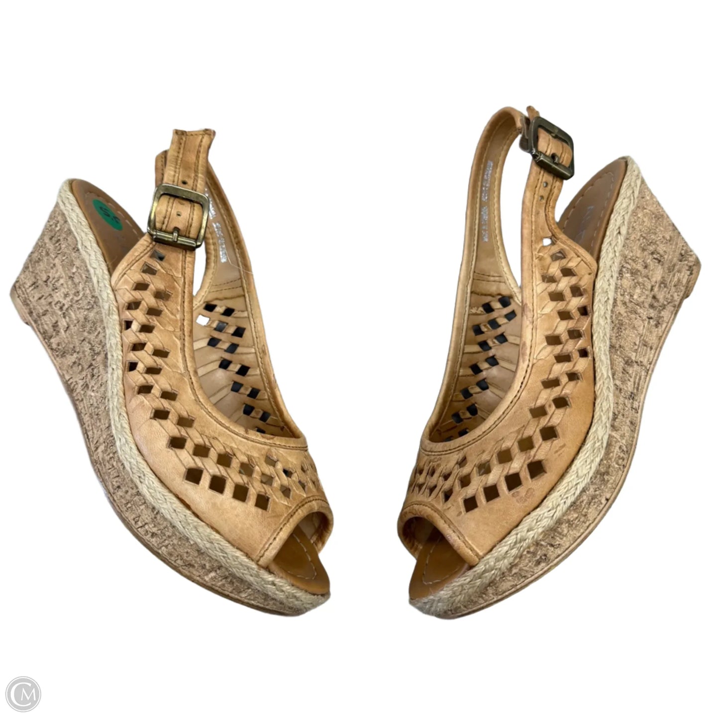 Sandals Heels Wedge By Aldo In Tan, Size: 5.5
