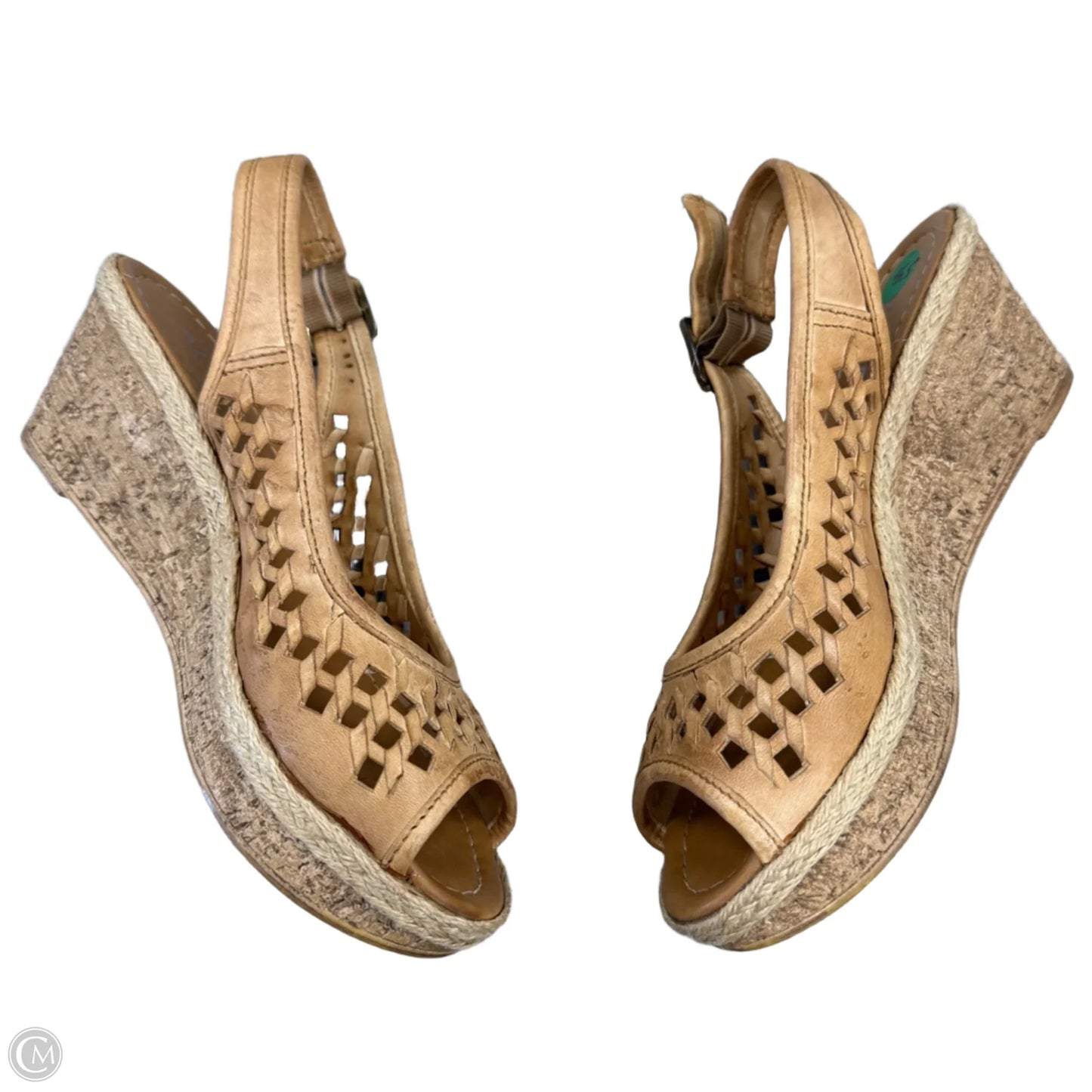 Sandals Heels Wedge By Aldo In Tan, Size: 5.5