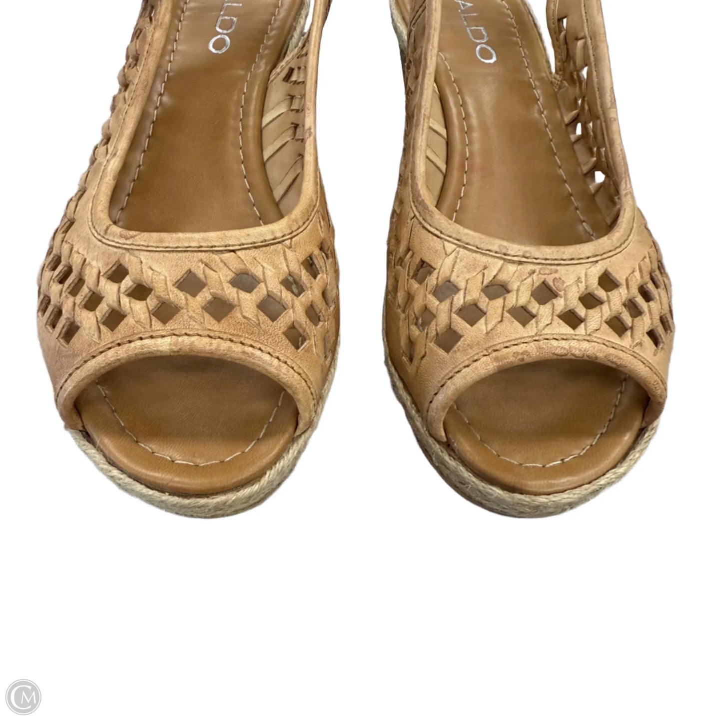 Sandals Heels Wedge By Aldo In Tan, Size: 5.5
