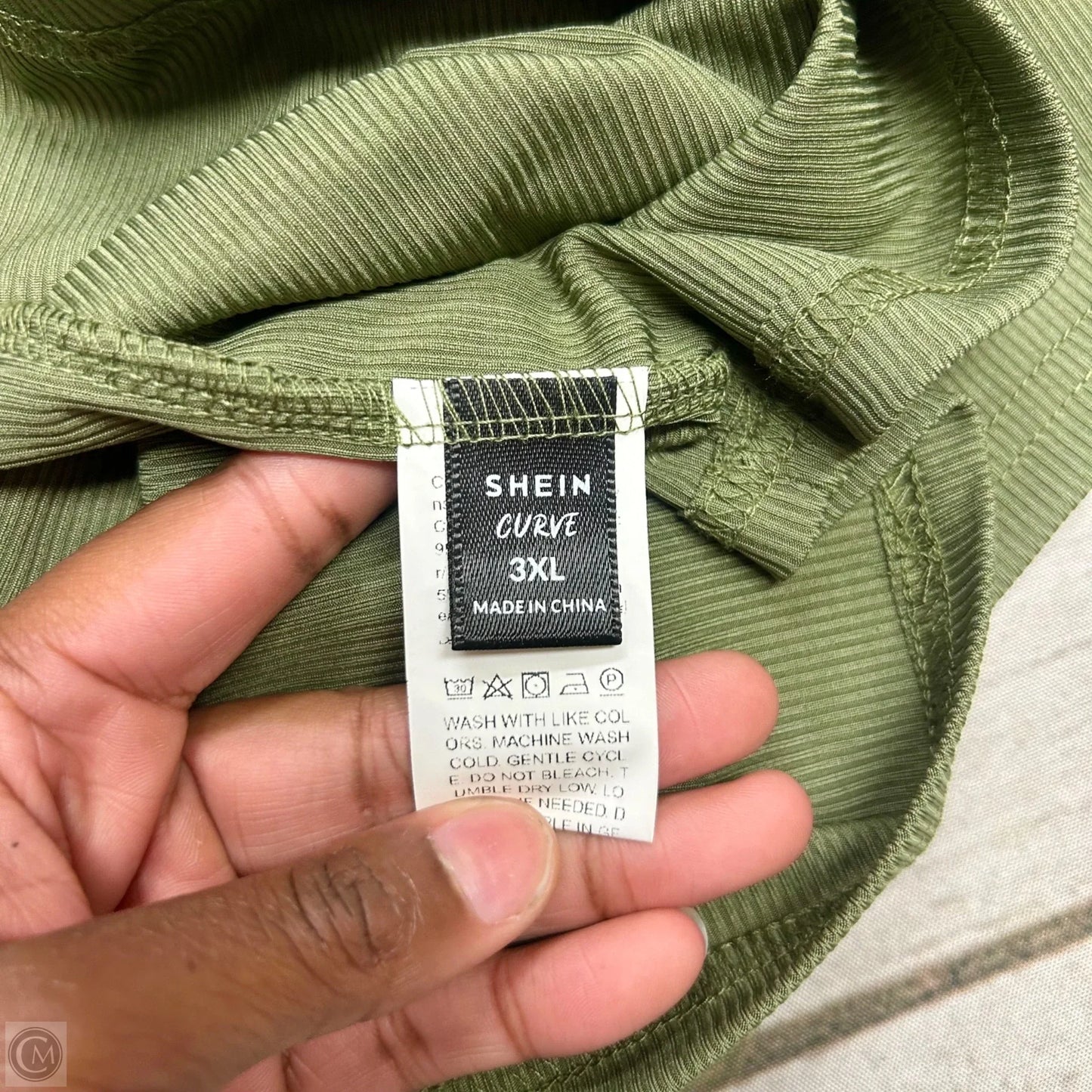 Top Short Sleeve Basic By Shein In Green, Size: 3x