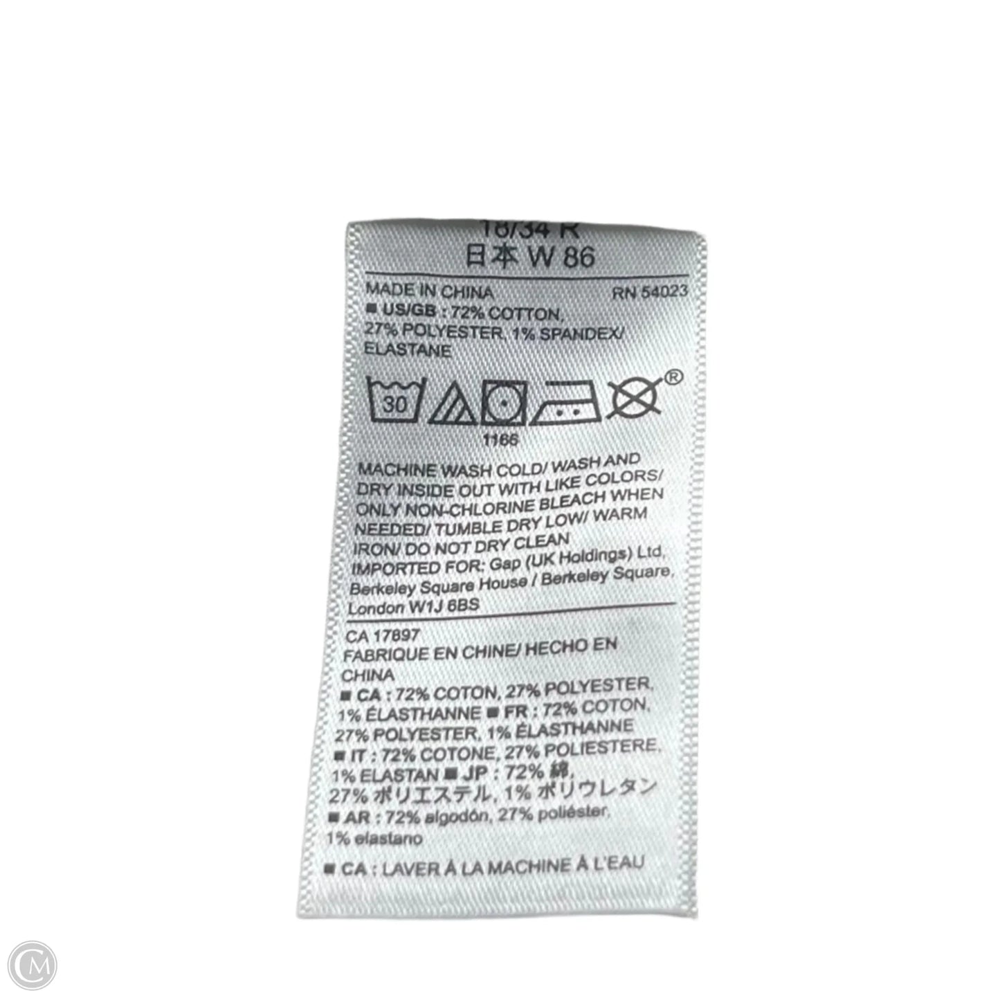 Jeans Flared By Gap In White Denim, Size: 18