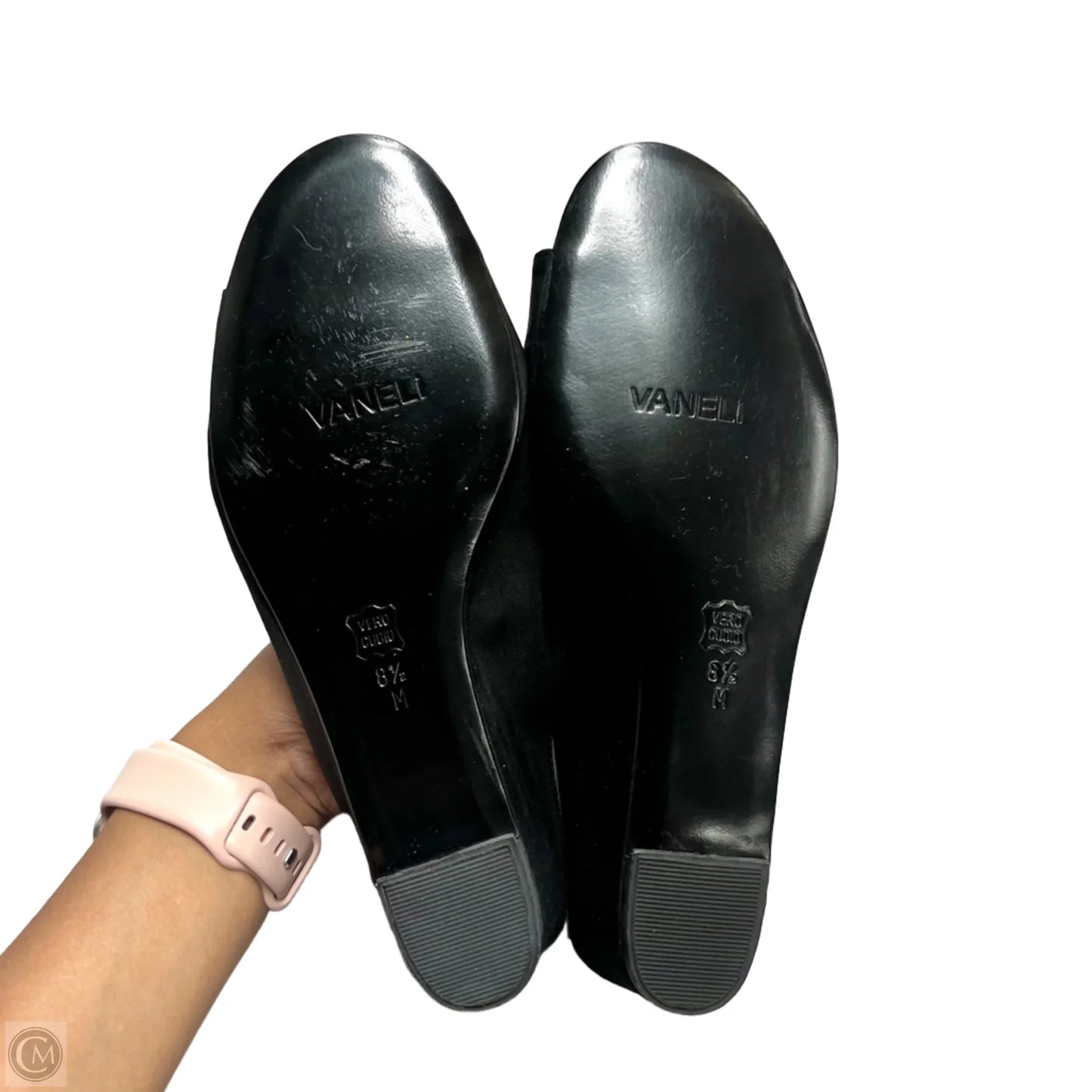 Sandals Heels Wedge By Vaneli In Black, Size: 8.5