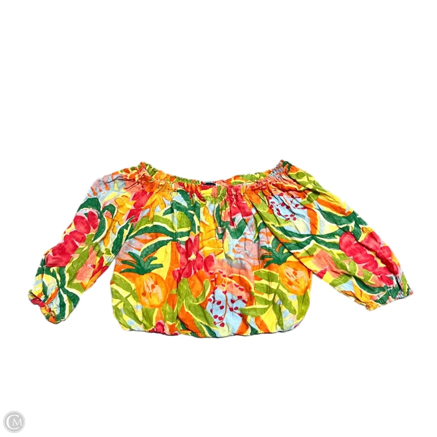 Top Long Sleeve By Rachel Roy In Green & Orange, Size: M