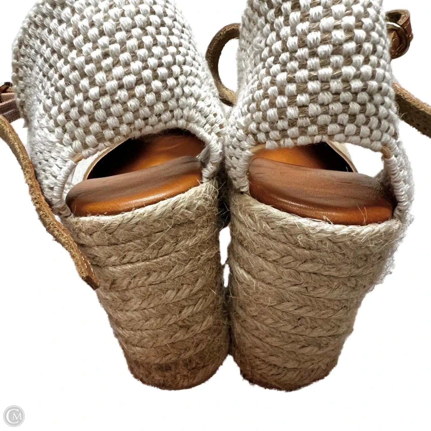 Sandals Heels Wedge By Dalson In Taupe, Size: 9